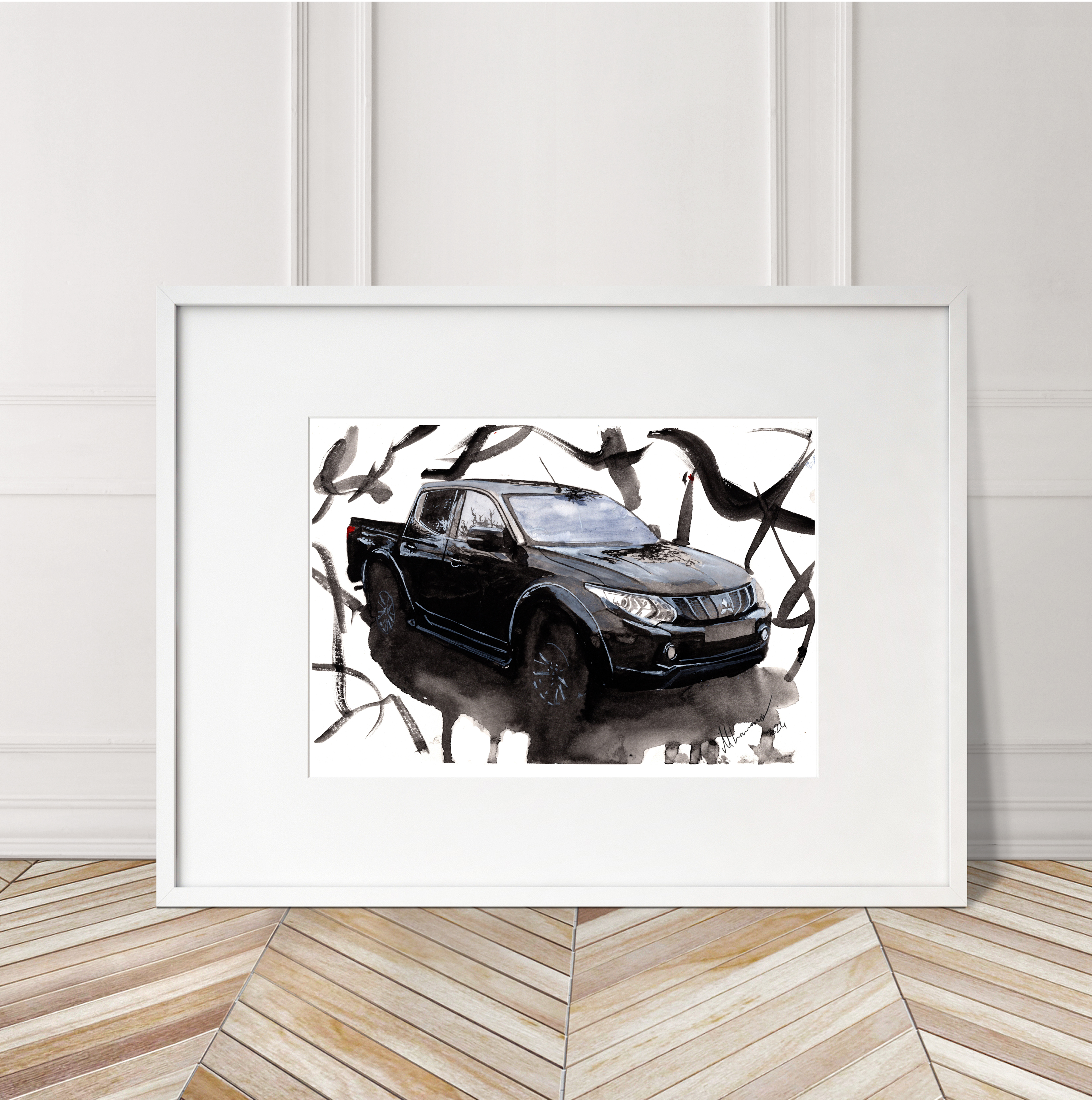 Mitsubishi L200 Barbarian Print. Mitsubishi L200 Barbarian Poster. Gifts For Him. Hand Painted Art. birthday gift