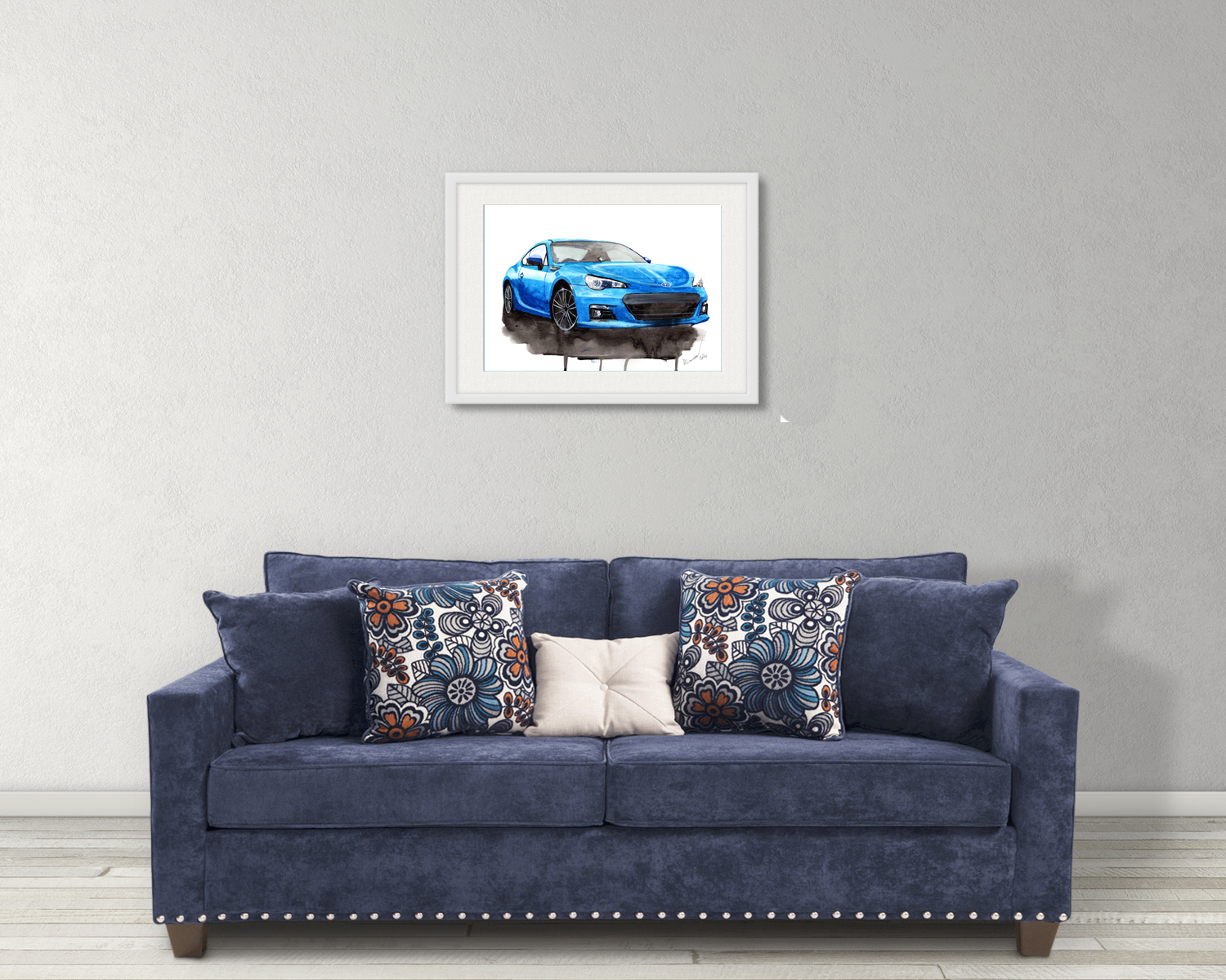 Subaru BRZ Print. Subaru BRZ Poster. Gifts For Him. Hand Painted Art. birthday gift