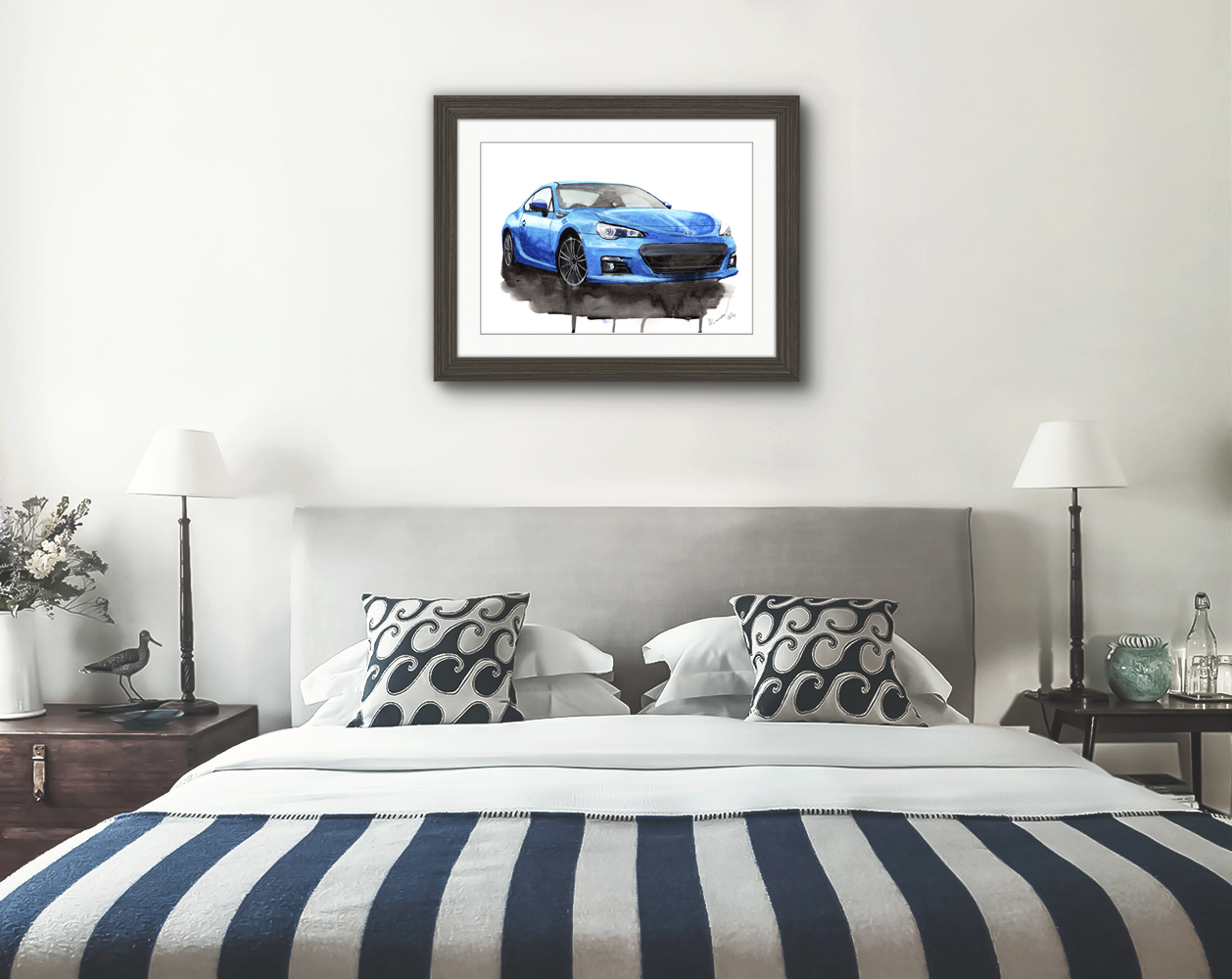Subaru BRZ Print. Subaru BRZ Poster. Gifts For Him. Hand Painted Art. birthday gift
