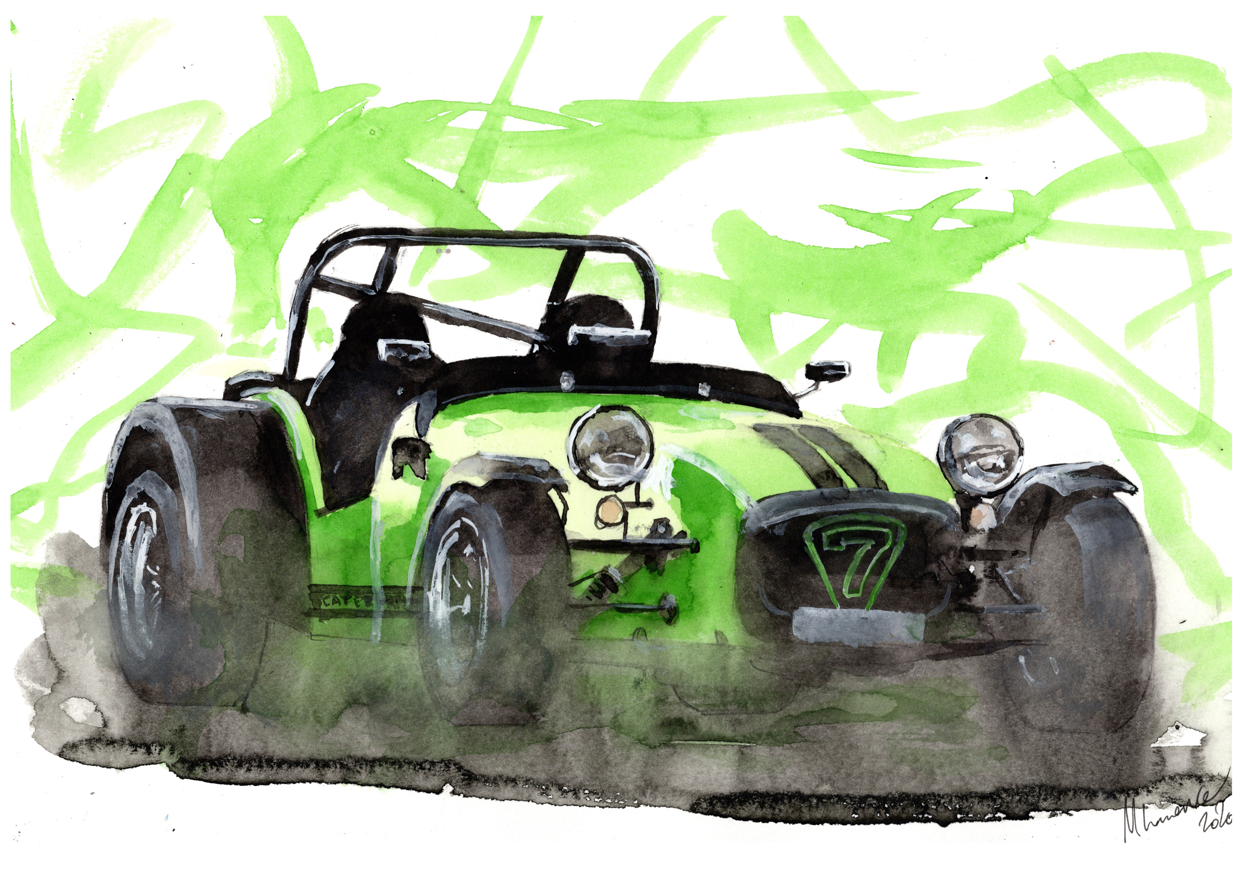 Caterham 7 Print. Caterham 7 Poster. Gifts For Him. Hand Painted Art. birthday gift