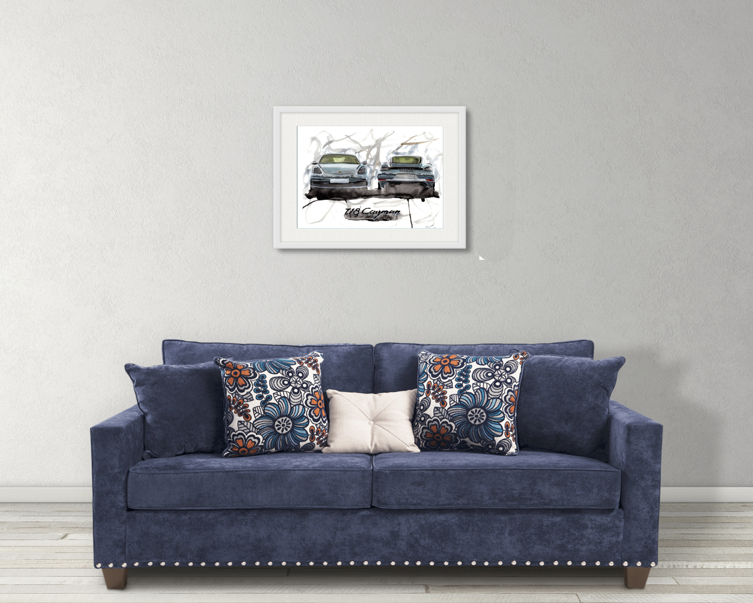 Porsche Cayman Print. Porsche Cayman Poster. Gifts For Him. Hand Painted Art. birthday gift