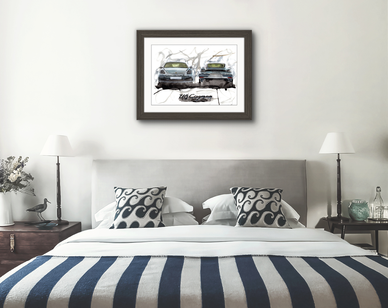 Porsche Cayman Print. Porsche Cayman Poster. Gifts For Him. Hand Painted Art. birthday gift
