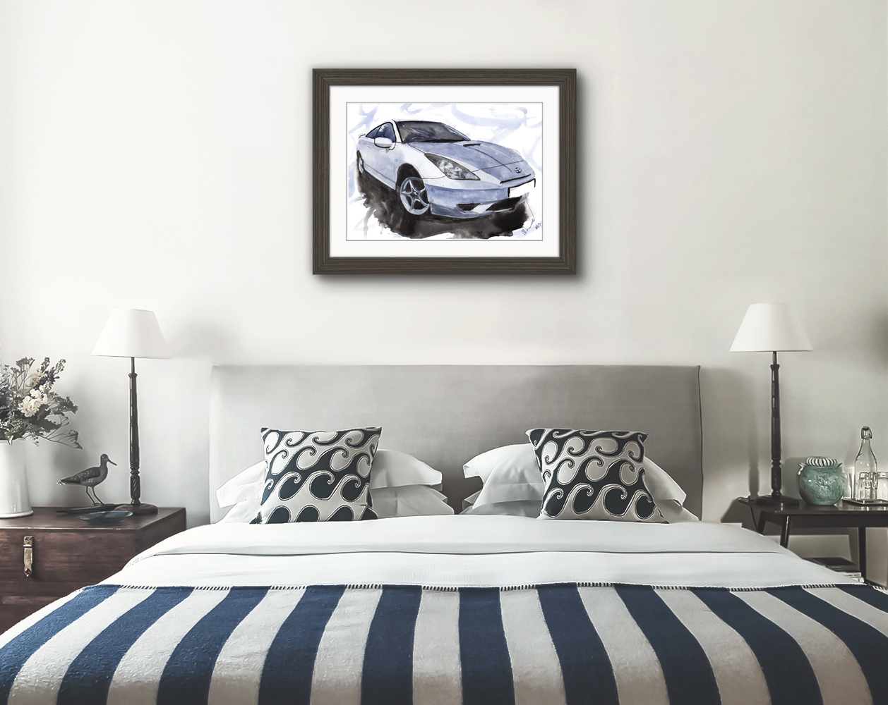 Toyota Celica Print. Toyota Celica Poster. Gifts For Him. Hand Painted Art. birthday gift