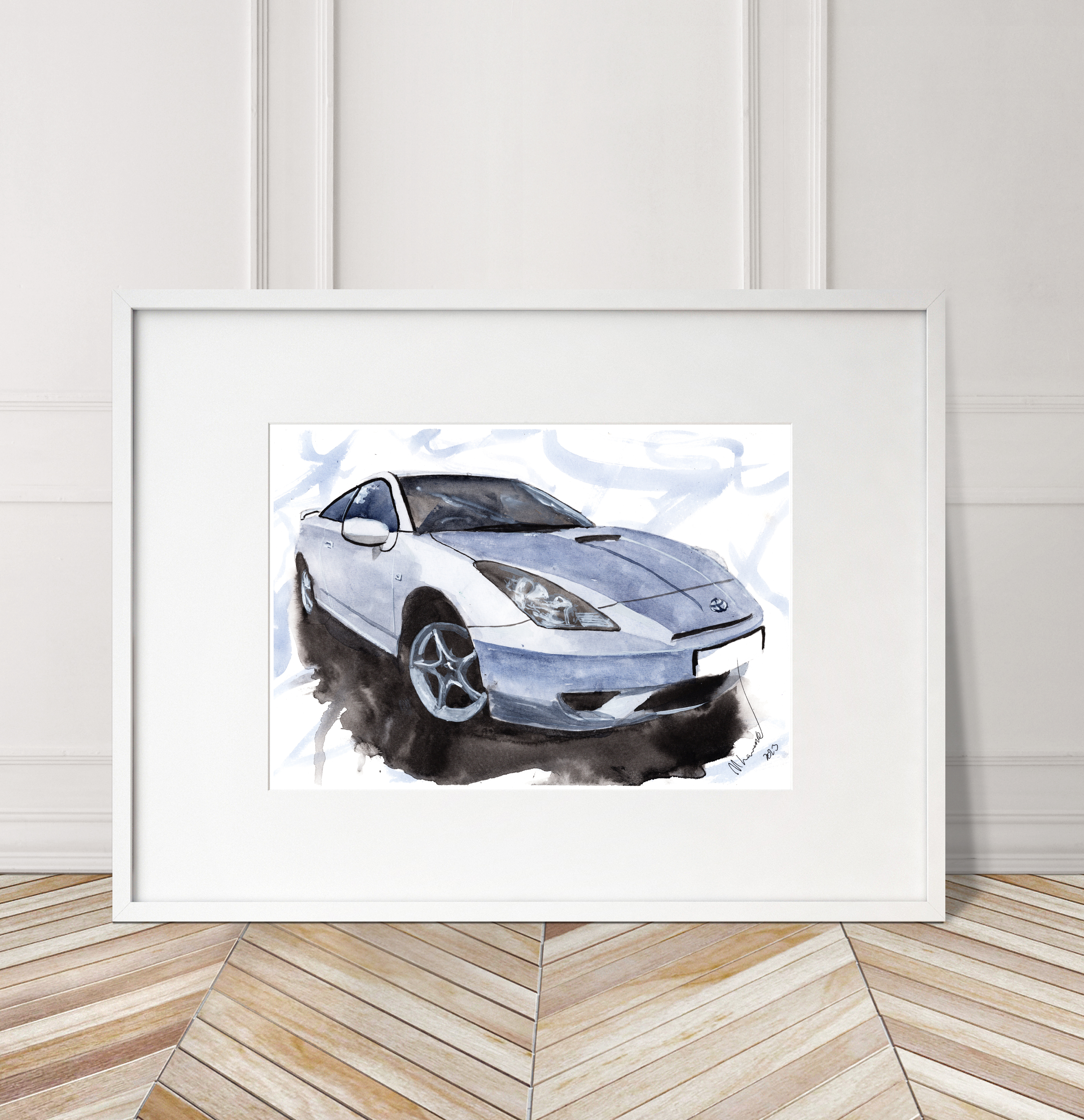 Toyota Celica Print. Toyota Celica Poster. Gifts For Him. Hand Painted Art. birthday gift