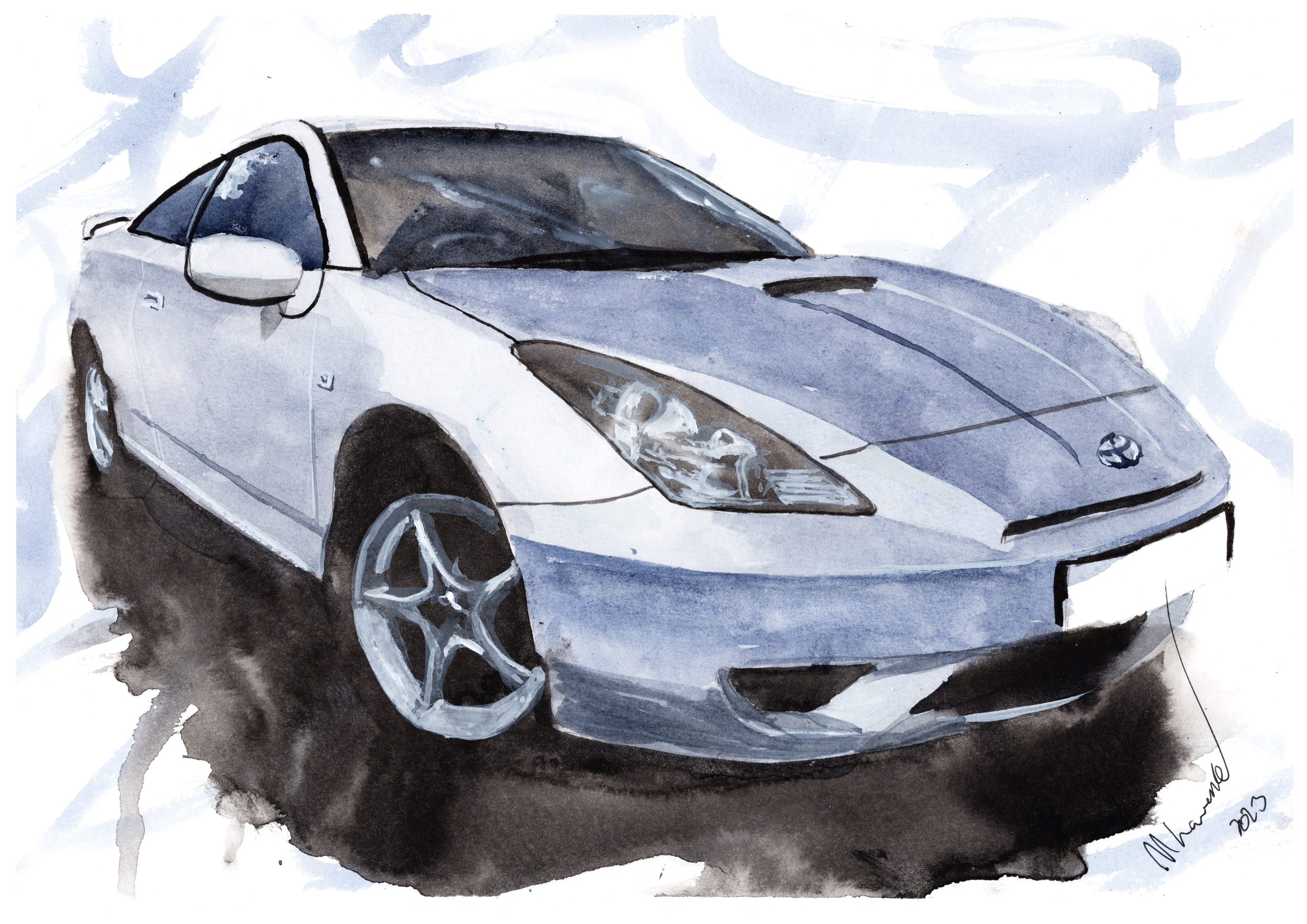 Toyota Celica Print. Toyota Celica Poster. Gifts For Him. Hand Painted Art. birthday gift