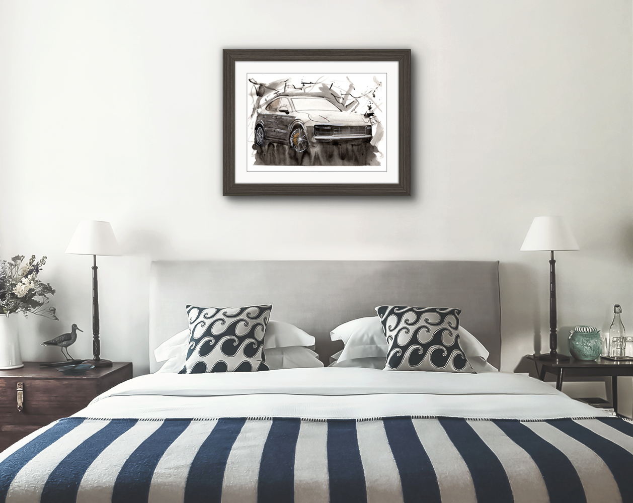Porsche Cayenne Print. Porsche Cayenne Poster. Gifts For Him. Hand Painted Art. birthday gift