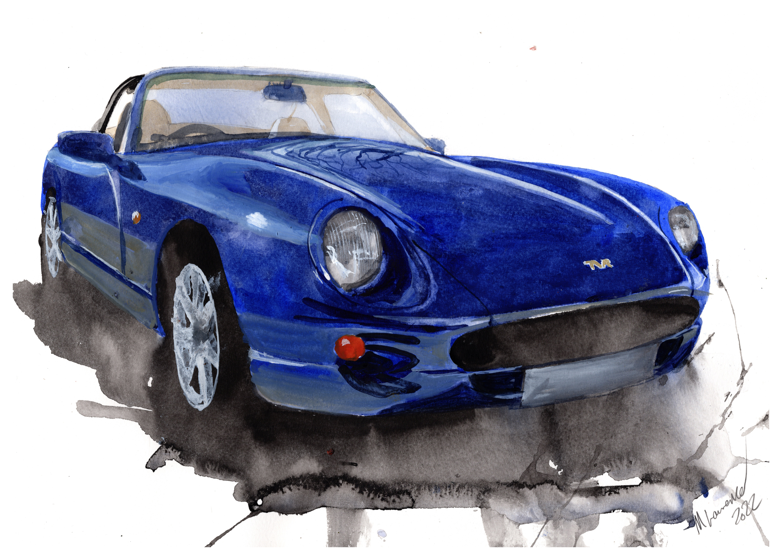 TVR Chimaera Print. TVR Chimaera Poster. Gifts For Him. Hand Painted Art. birthday gift