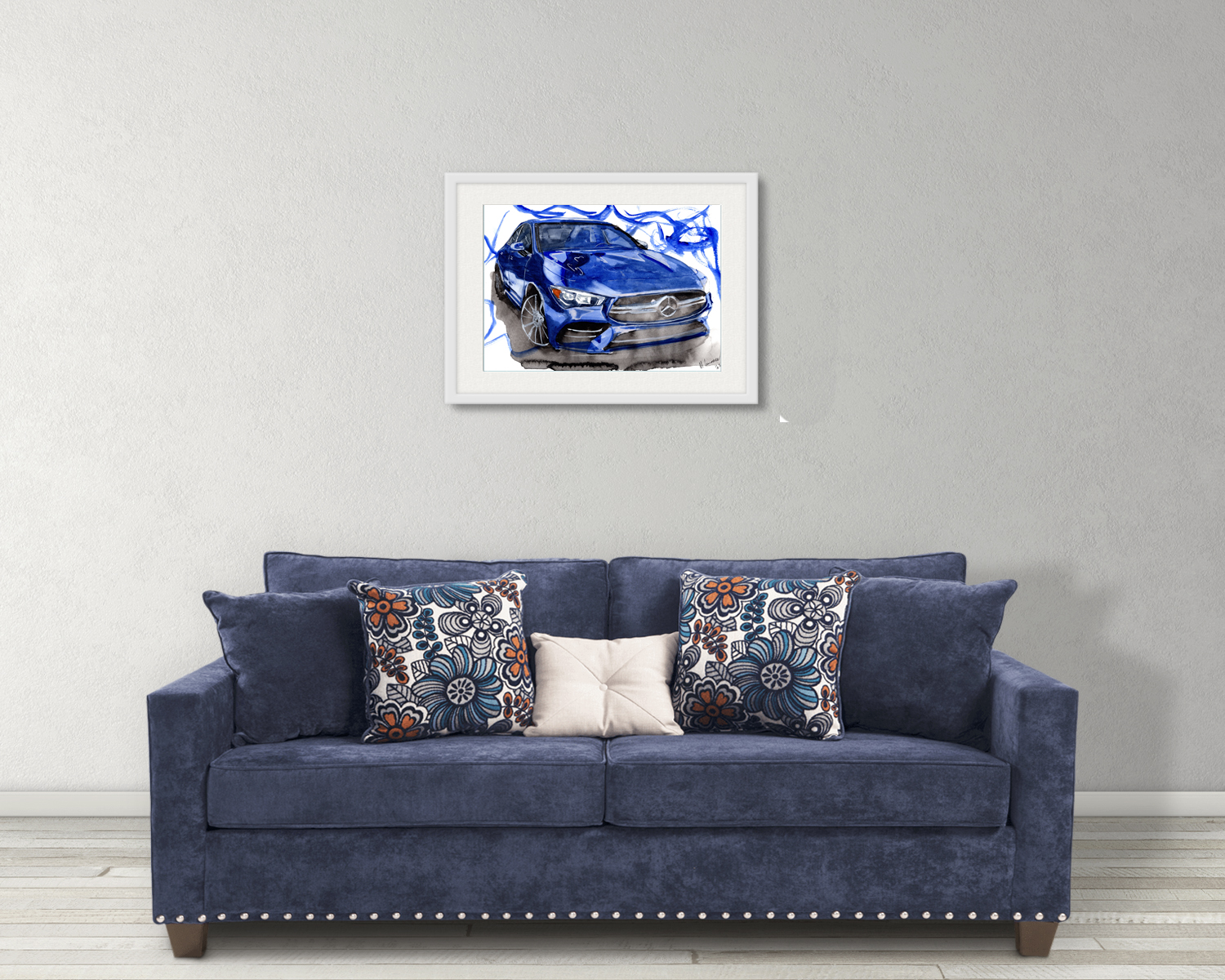 Mercedes CLA 35 Print. Mercedes CLA 35 Poster. Gifts For Him. Hand Painted Art. birthday gift