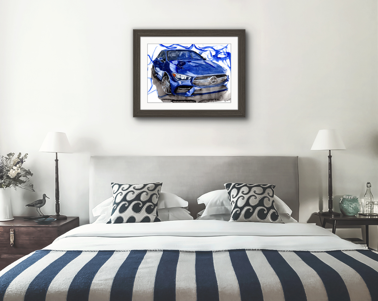 Mercedes CLA 35 Print. Mercedes CLA 35 Poster. Gifts For Him. Hand Painted Art. birthday gift
