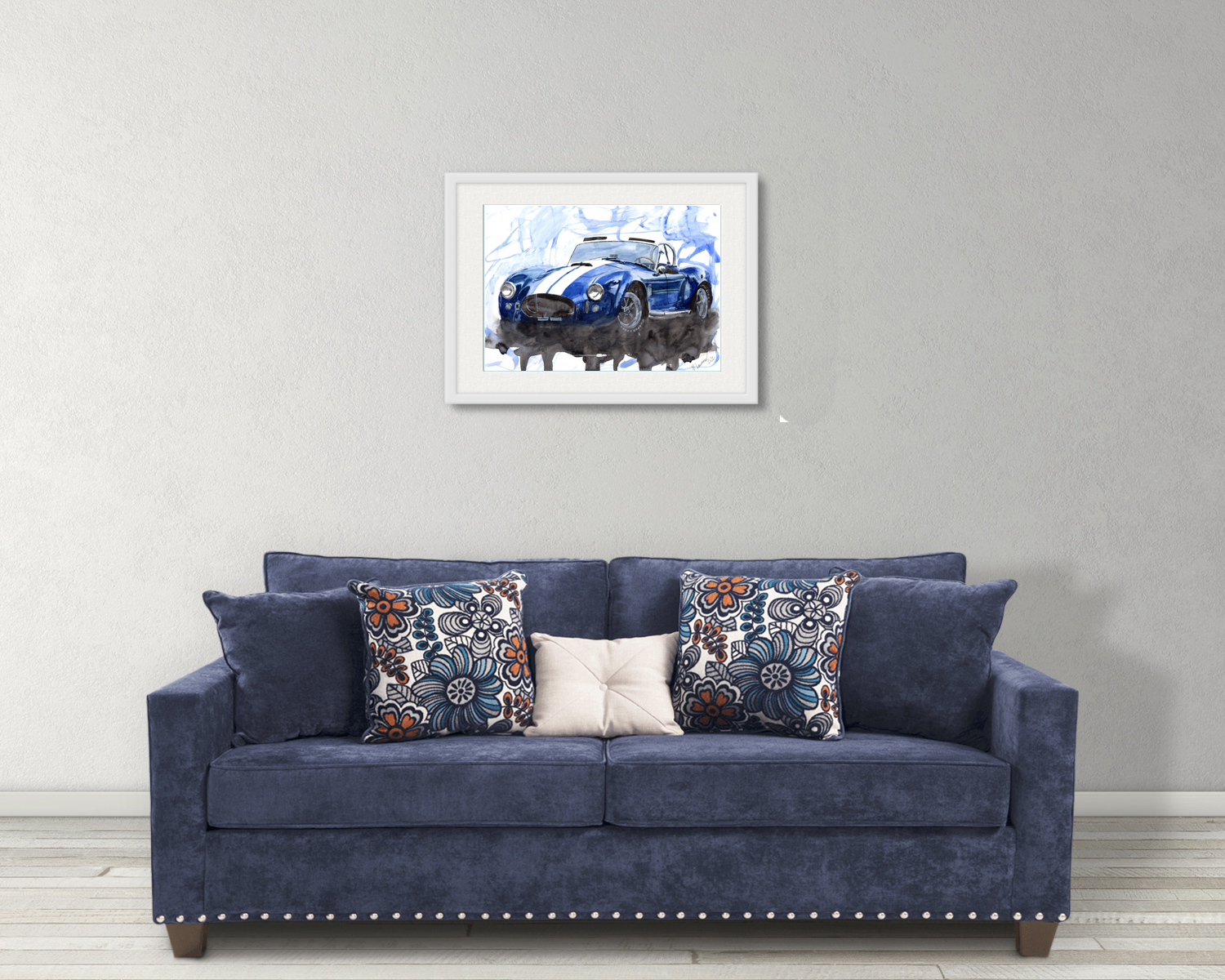 Shelby AC Cobra Print. Shelby AC Cobra Poster. Gifts For Him. Hand Painted Art. birthday gift