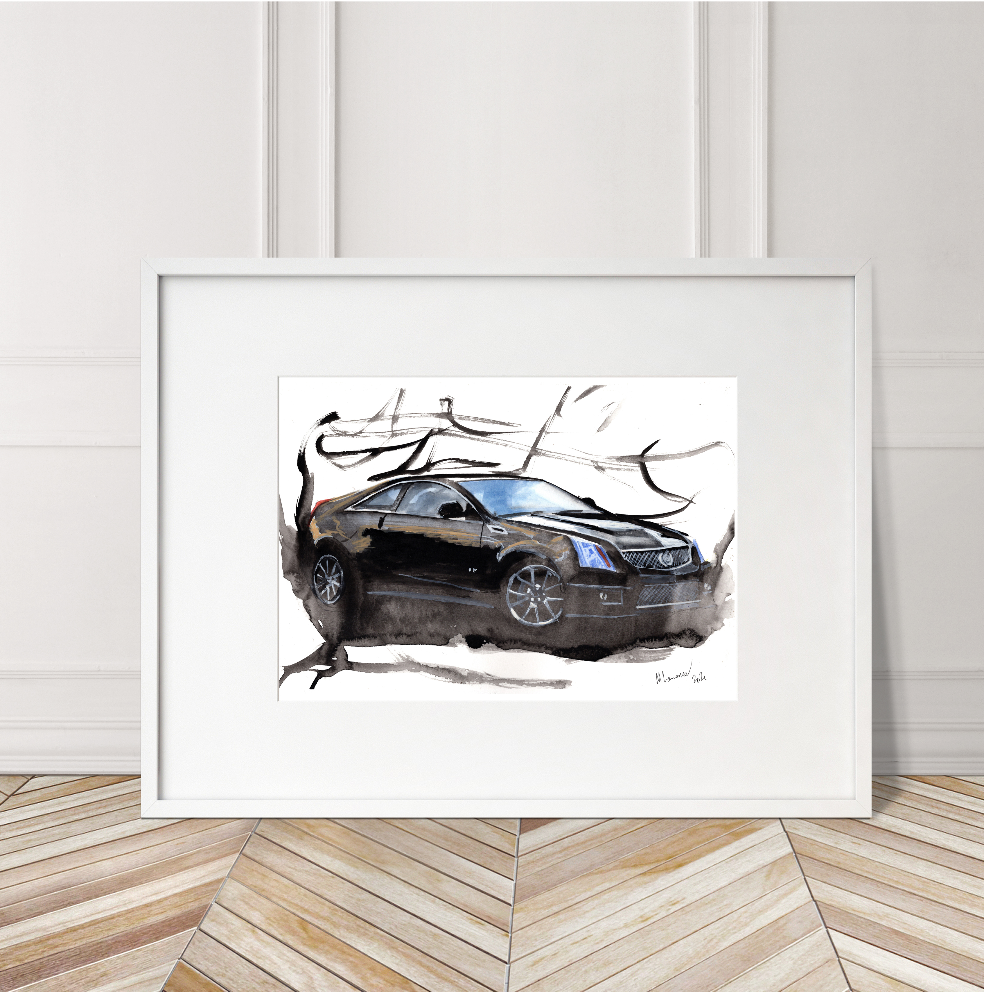 Cadillac CTSV Print. Cadillac CTSV Poster. Gifts For Him. Hand Painted Art. birthday gift
