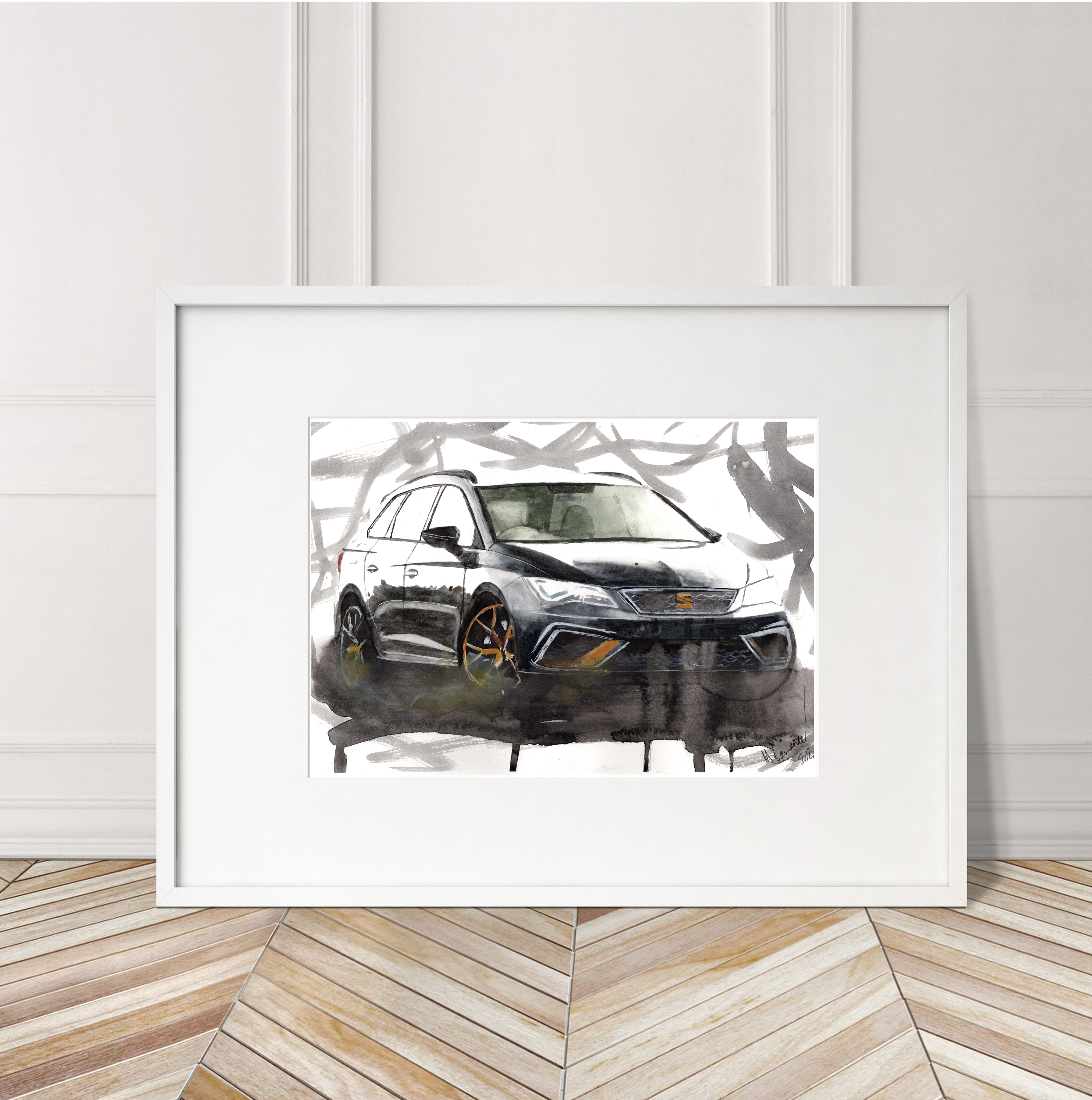 Seat Cupra Print. Seat Cupra Poster. Gifts For Him. Hand Painted Art. birthday gift