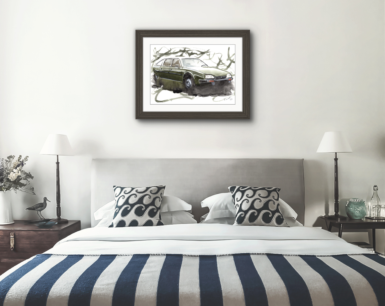 Citroen CX Print. Citroen CX Poster. Gifts For Him. Hand Painted Art. birthday gift