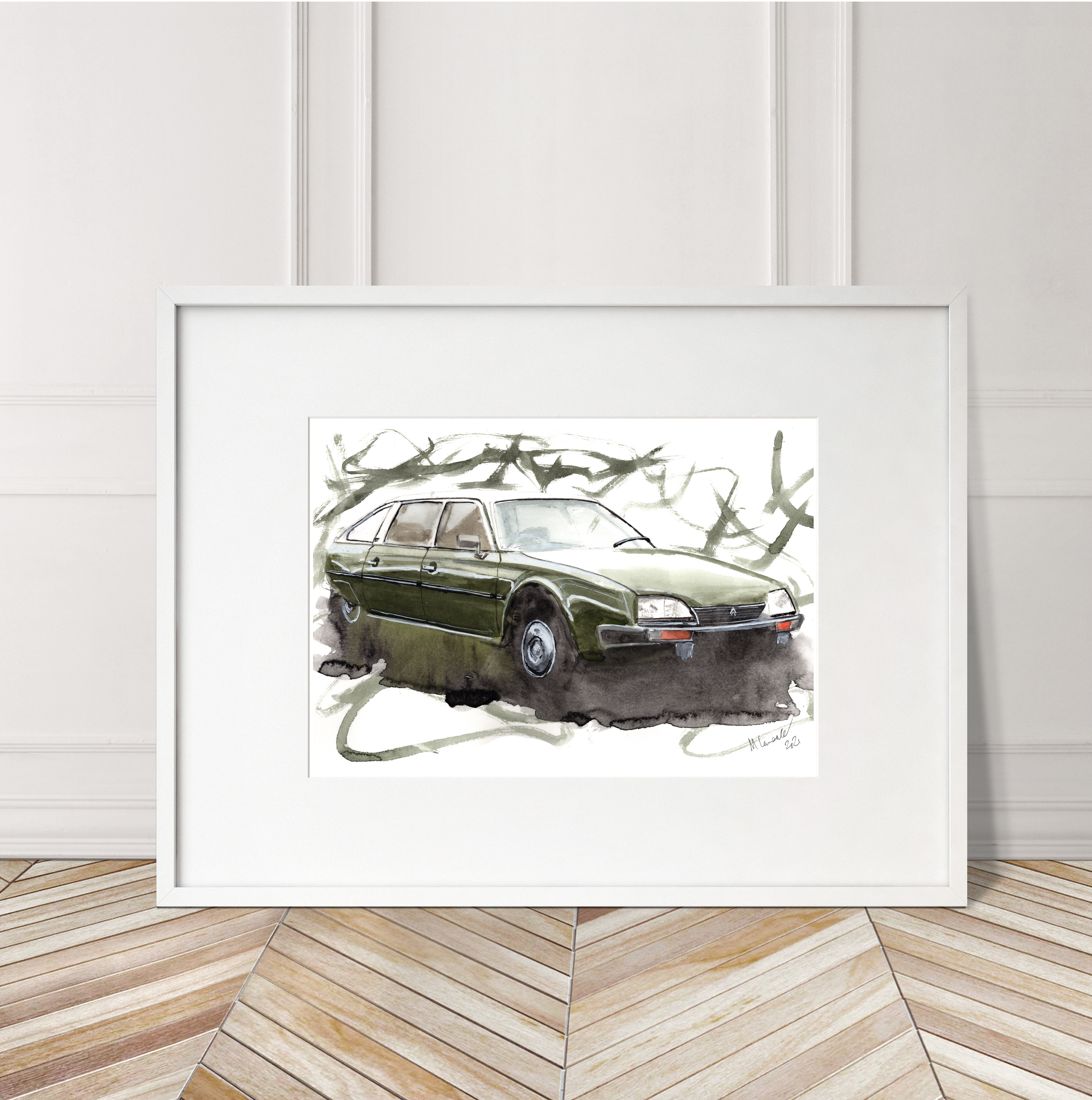 Citroen CX Print. Citroen CX Poster. Gifts For Him. Hand Painted Art. birthday gift