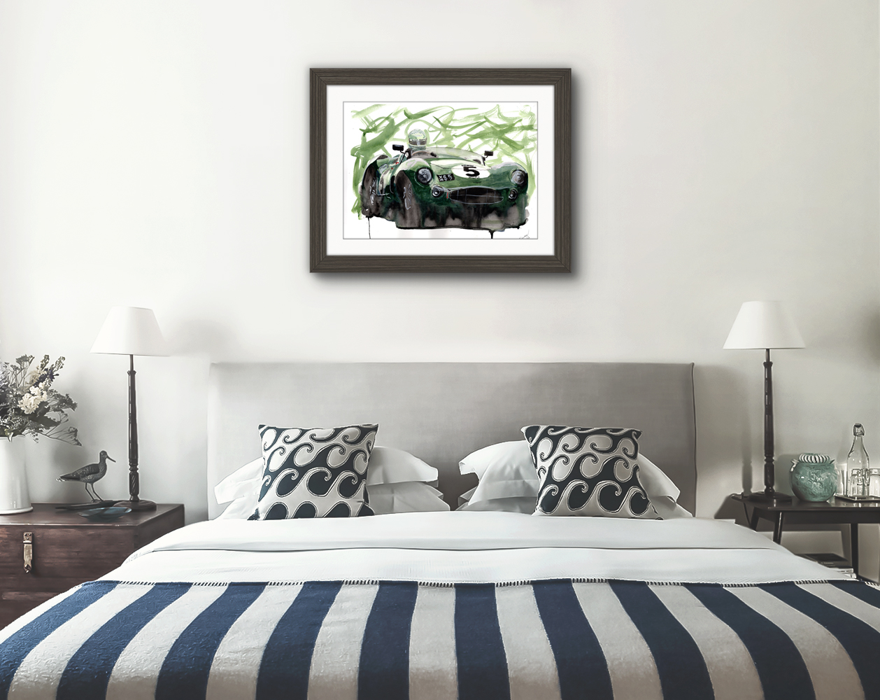 Aston Martin DBR1 Print. Aston Martin DBR1 Poster. Gifts For Him. Hand Painted Art. birthday gift