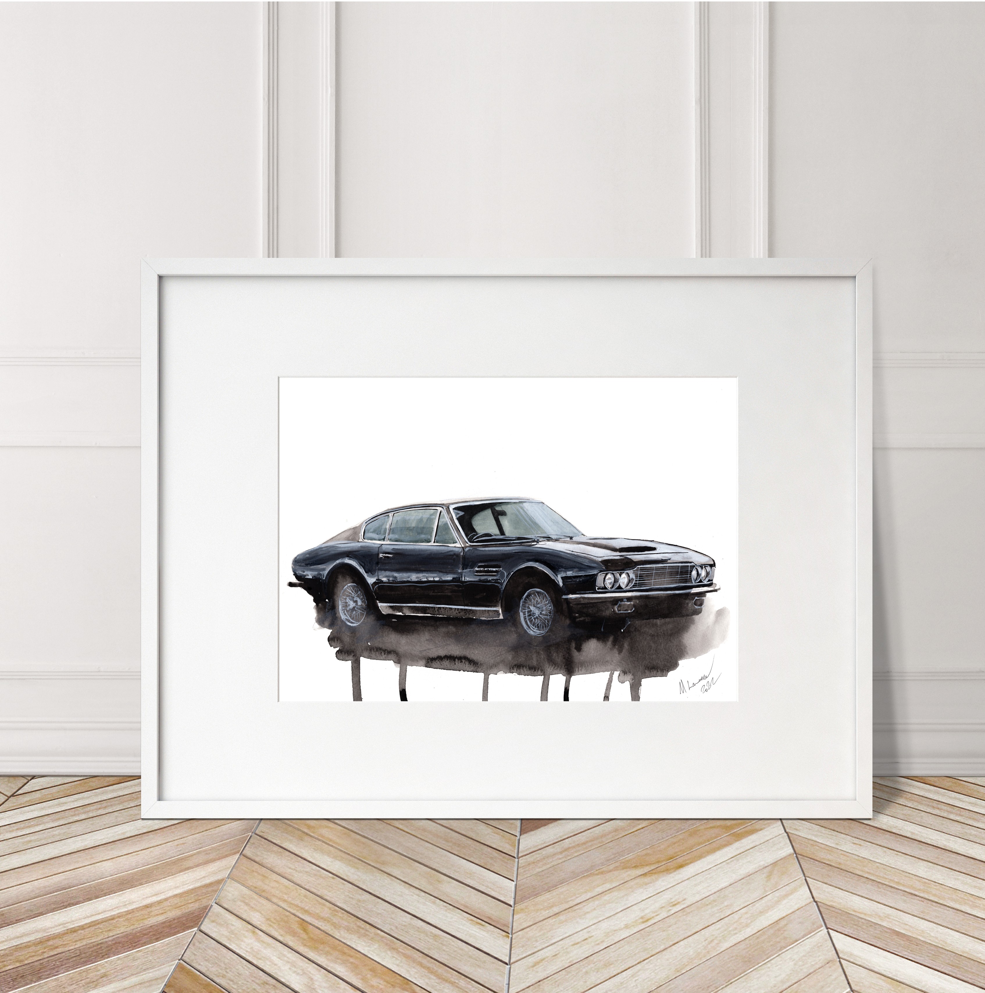 Aston Martin DBS Print. Aston Martin DBS Poster. Gifts For Him. Hand Painted Art. birthday gift