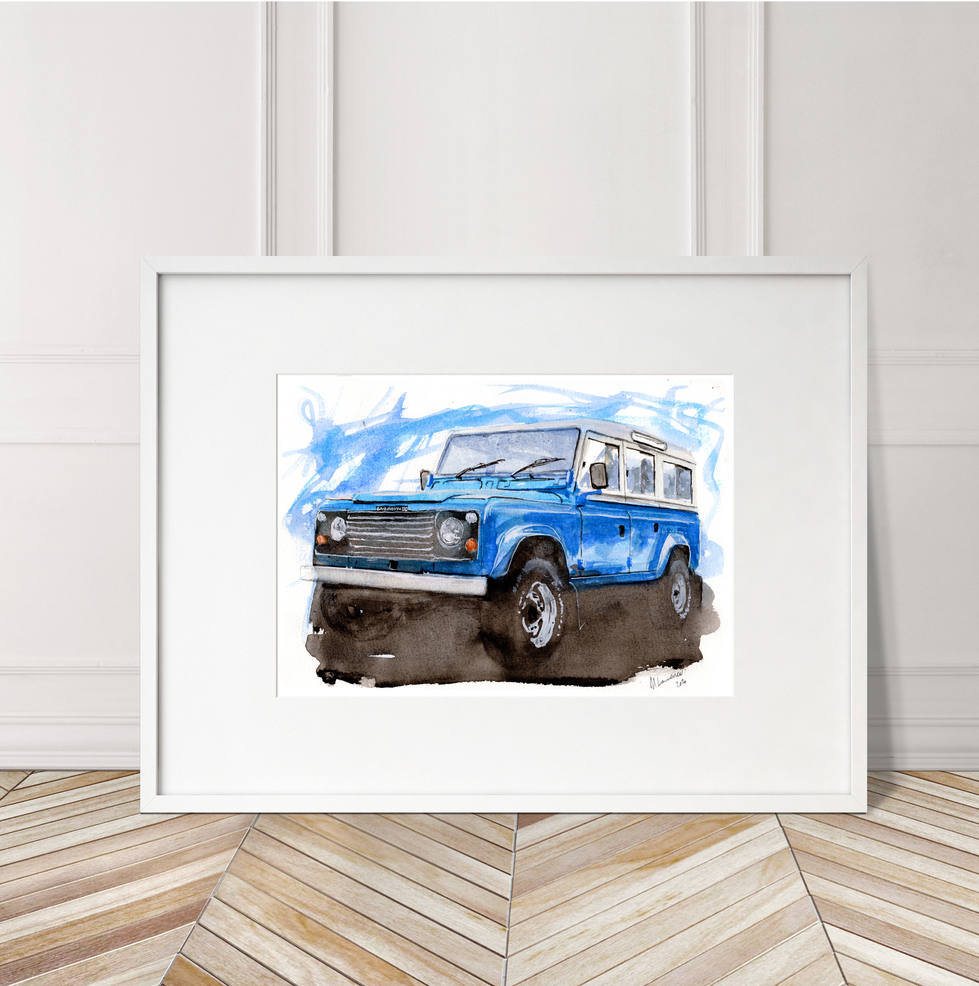 Land Rover Defender Print. Land Rover Defender Poster. Gifts For Him. Hand Painted Art. birthday gift