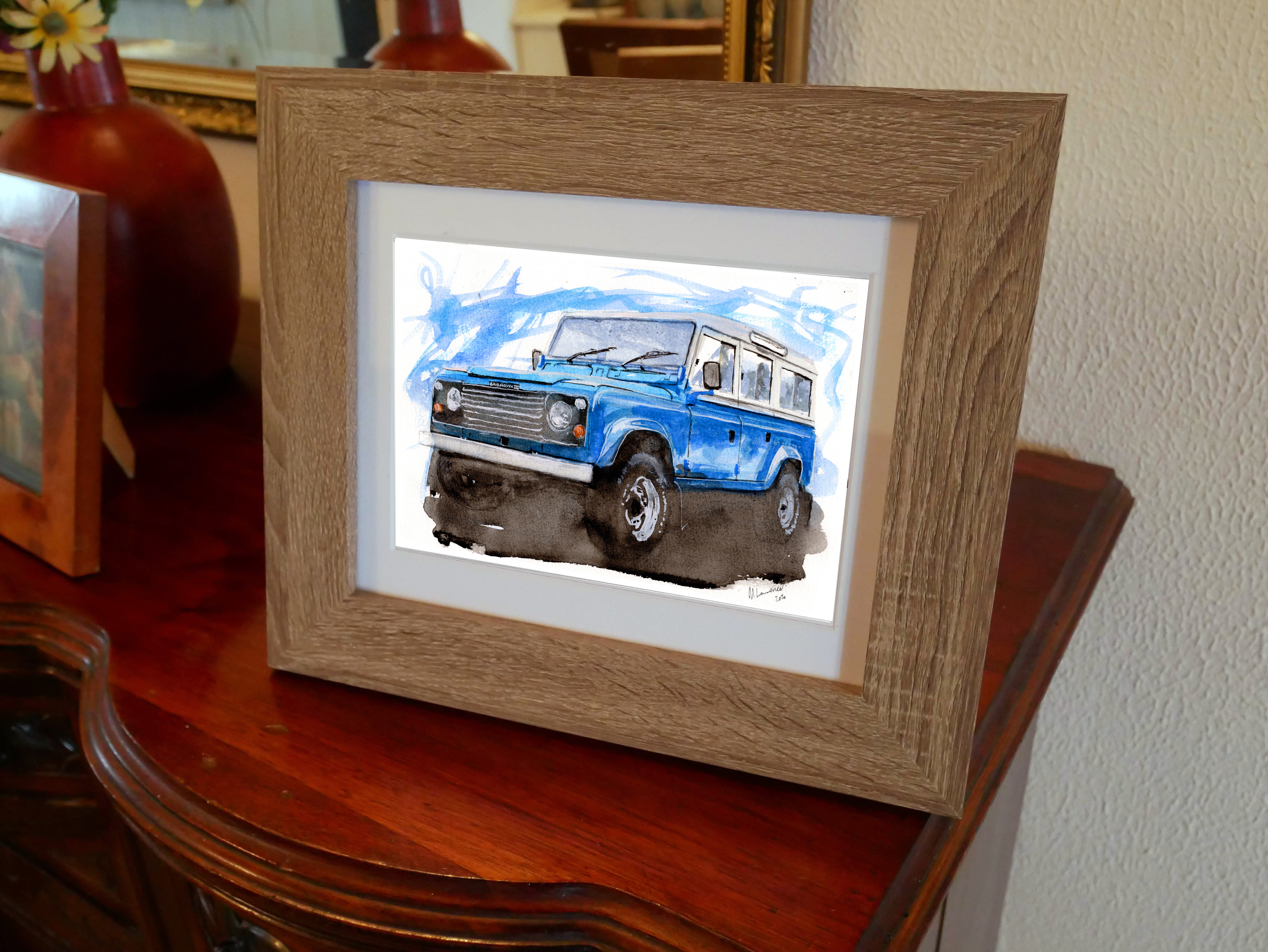 Land Rover Defender Print. Land Rover Defender Poster. Gifts For Him. Hand Painted Art. birthday gift
