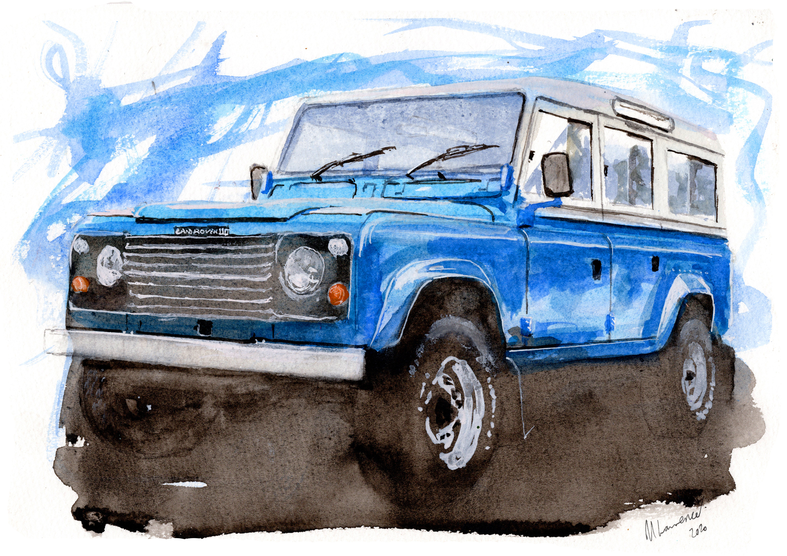Land Rover Defender Print. Land Rover Defender Poster. Gifts For Him. Hand Painted Art. birthday gift