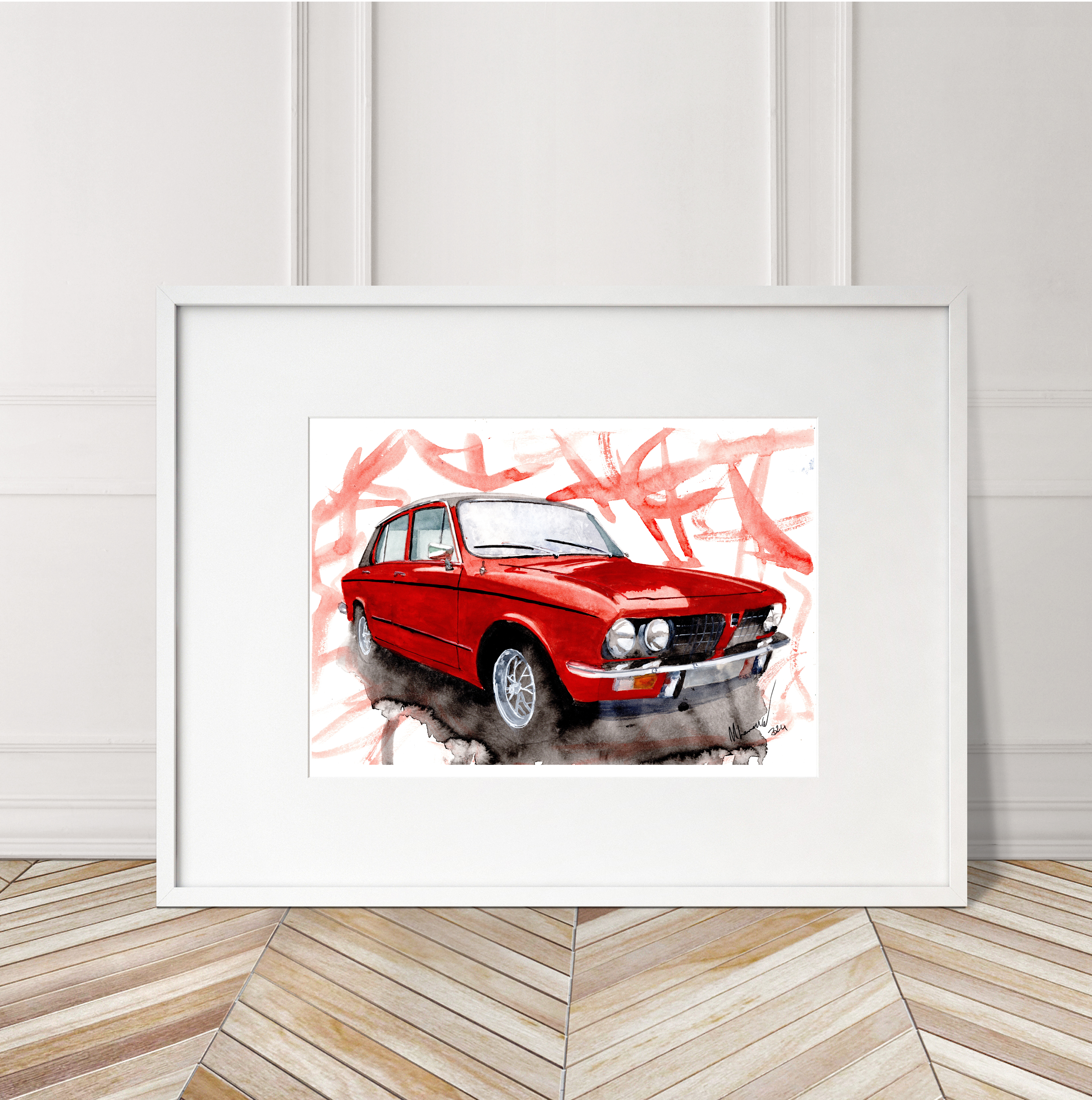 Triumph Dolomite Print. Triumph Dolomite Poster. Gifts For Him. Hand Painted Art. birthday gift