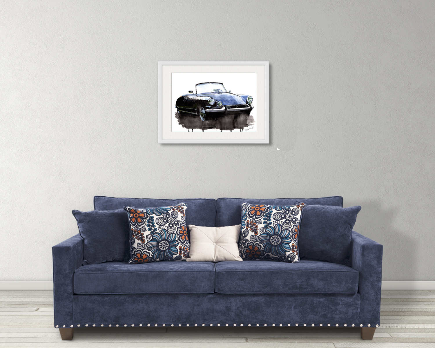 Citroen DS Print. Citroen DS Poster. Gifts For Him. Hand Painted Art. birthday gift