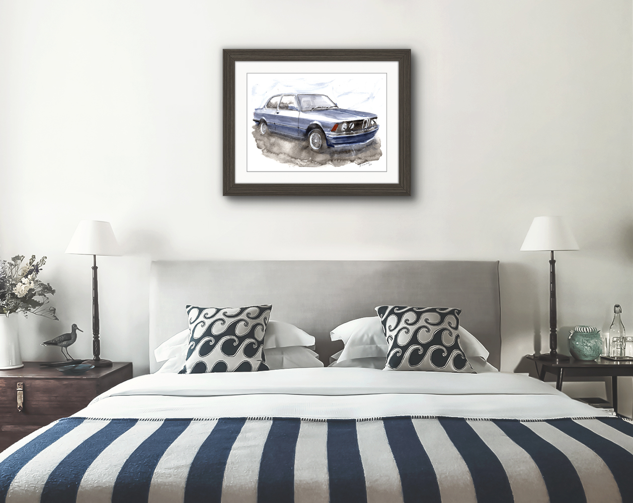 BMW Series 3 E21 Print. BMW Series 3 E21 Poster. Gifts For Him. Hand Painted Art. birthday gift