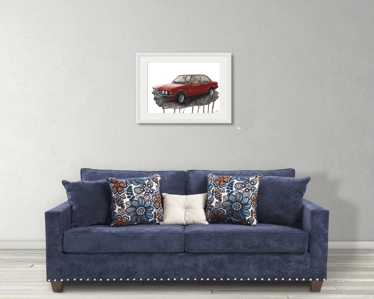 BMW Series 3 E21 Print. BMW Series 3 E21 Poster. Gifts For Him. Hand Painted Art. birthday gift