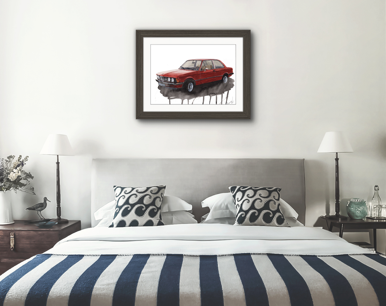 BMW Series 3 E21 Print. BMW Series 3 E21 Poster. Gifts For Him. Hand Painted Art. birthday gift