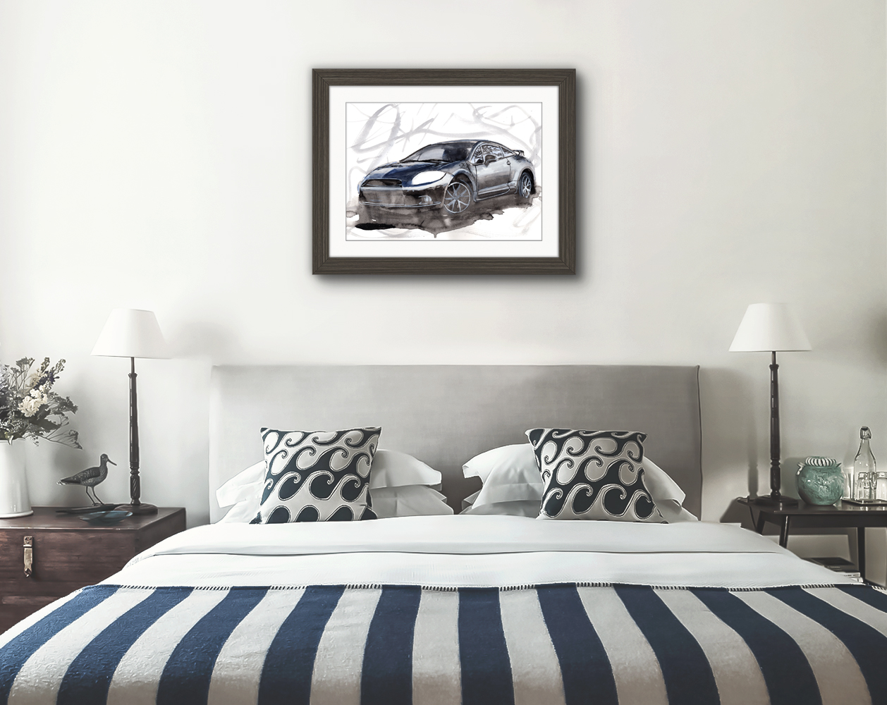 Honda Eclipse Print. Honda Eclipse Poster. Gifts For Him. Hand Painted Art. birthday gift