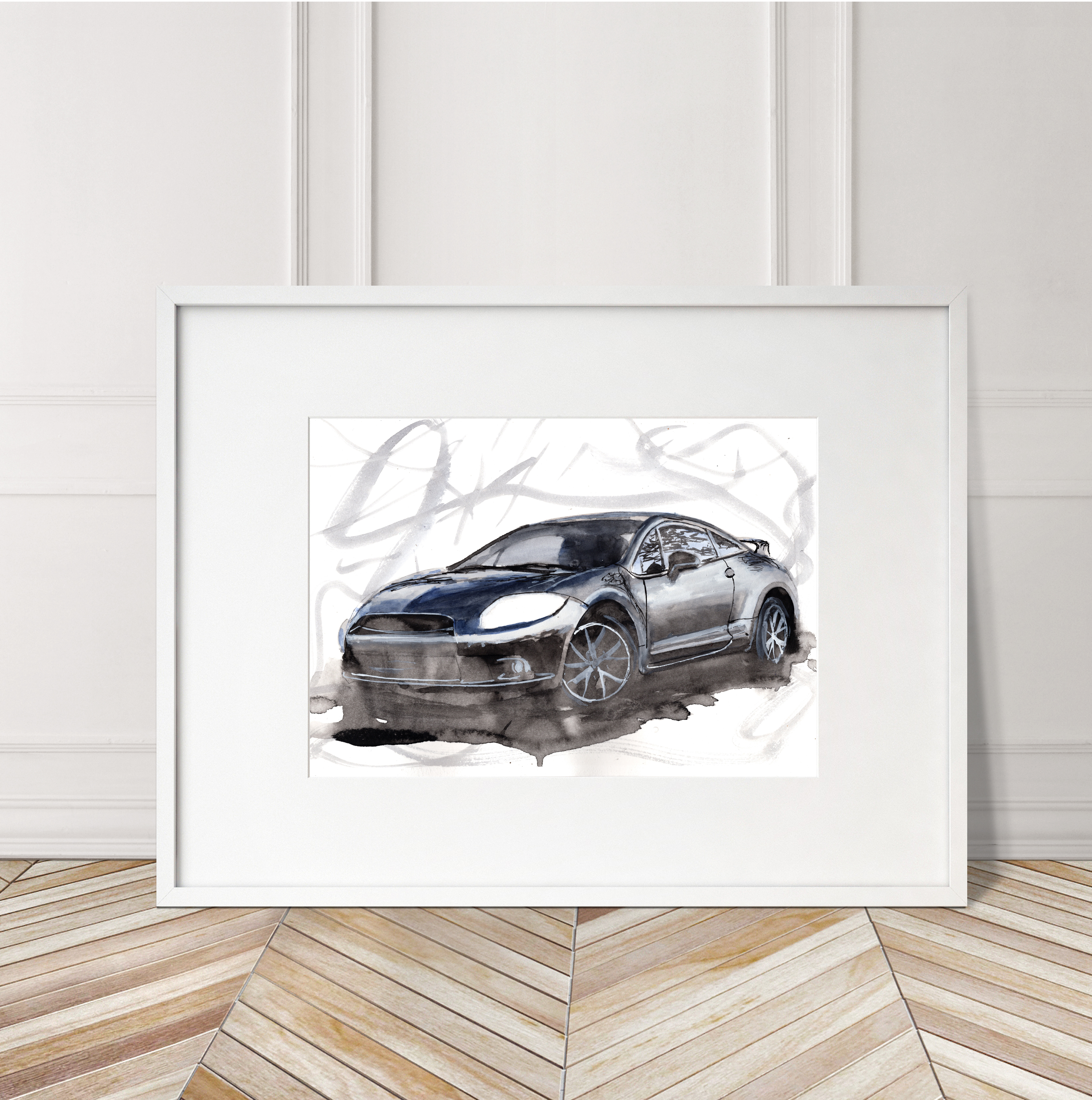 Honda Eclipse Print. Honda Eclipse Poster. Gifts For Him. Hand Painted Art. birthday gift