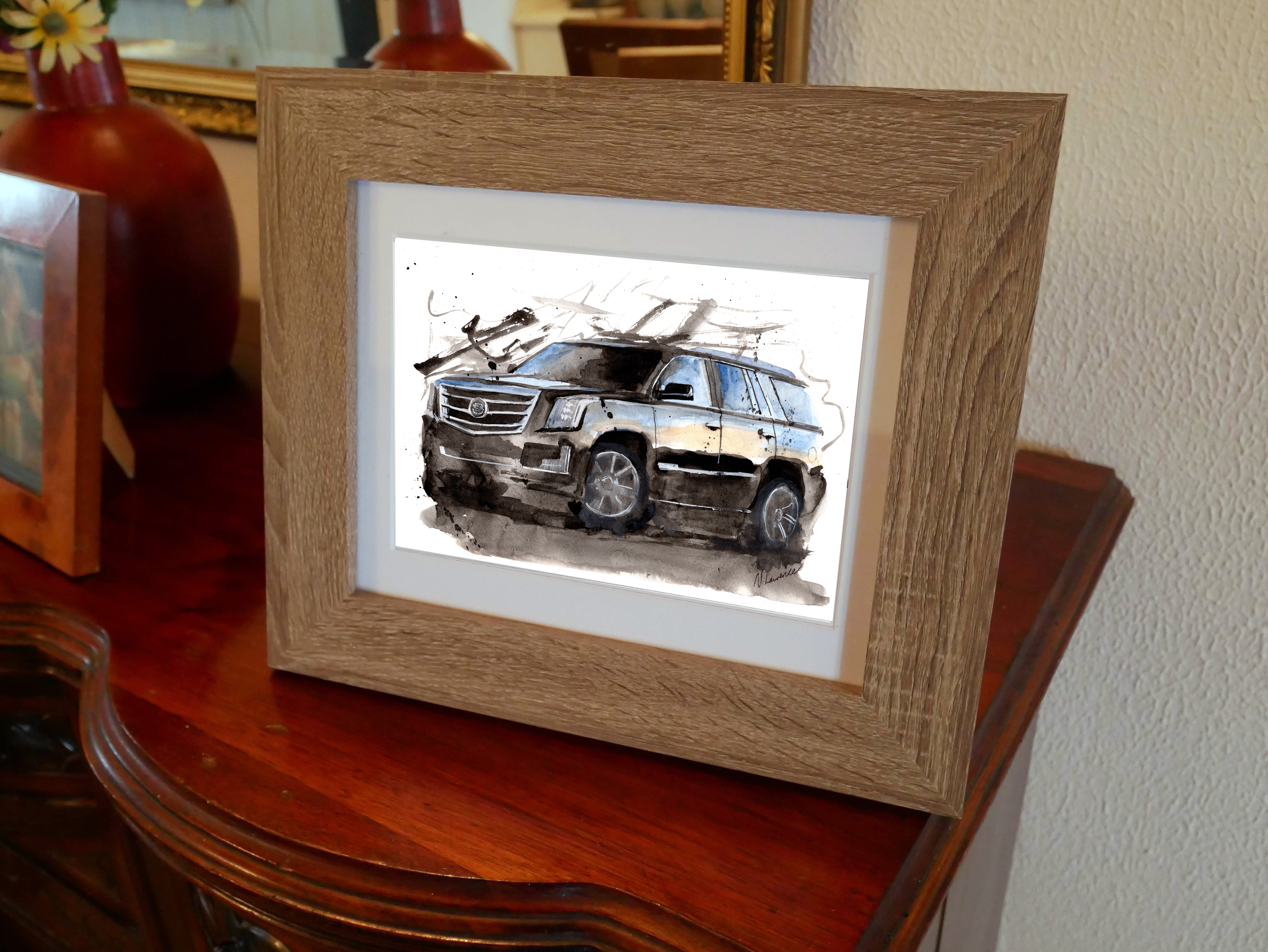 Cadillac Escalade Print. Cadillac Escalade Poster. Gifts For Him. Hand Painted Art. birthday gift