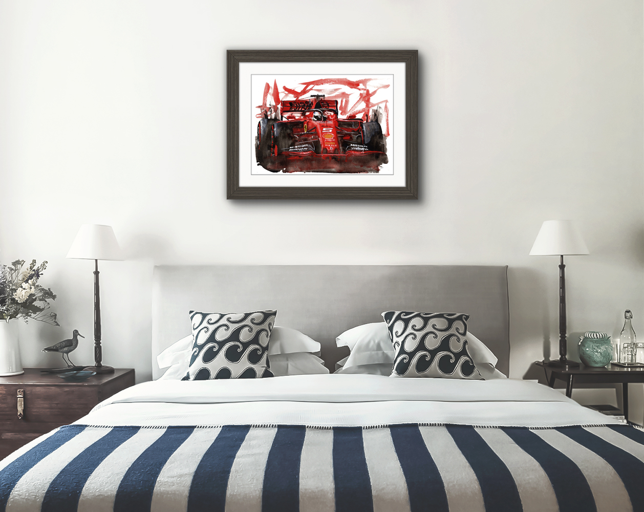 Ferrari F1 Print. Ferrari F1 Poster. Gifts For Him. Hand Painted Art. birthday gift