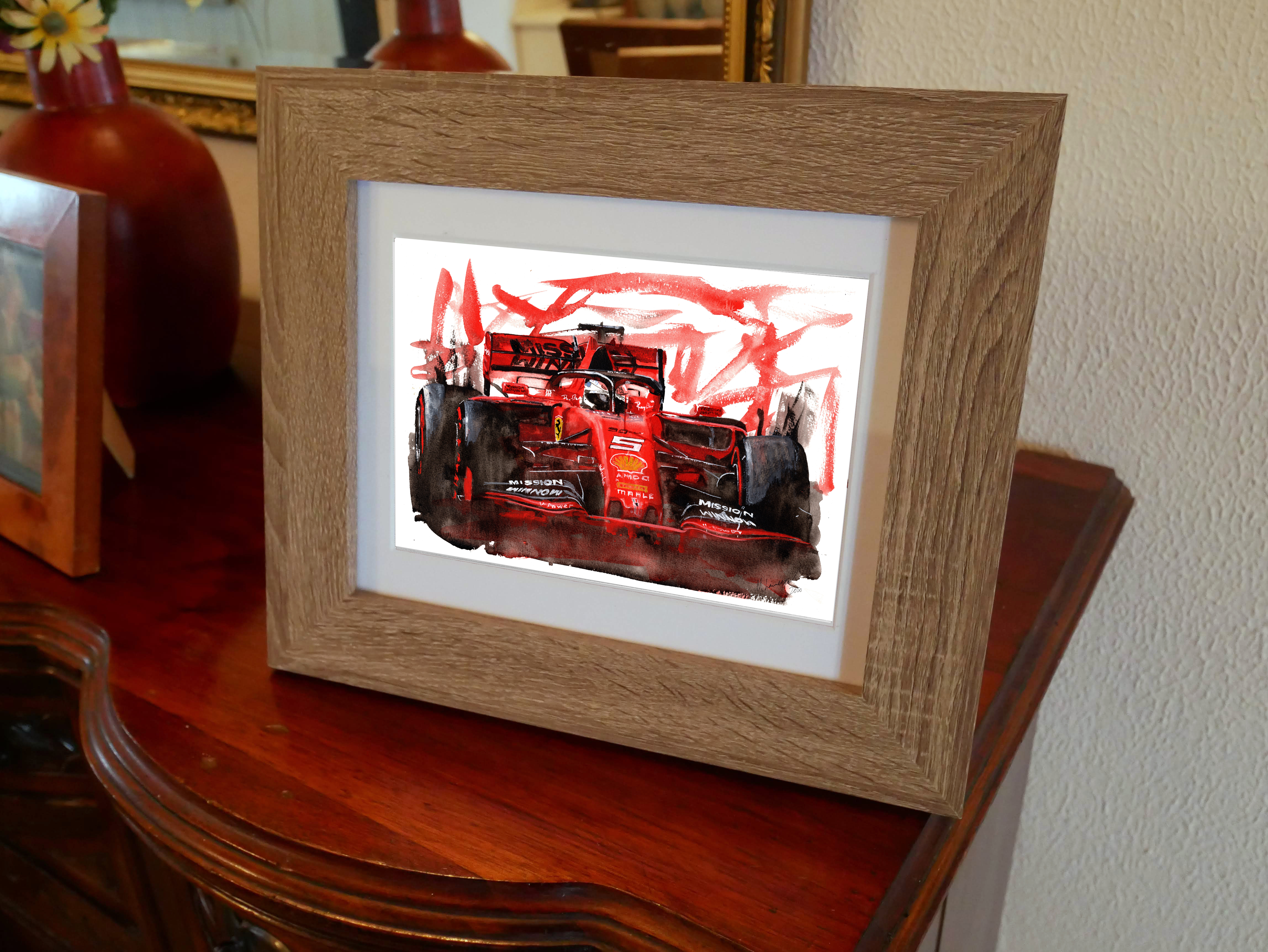 Ferrari F1 Print. Ferrari F1 Poster. Gifts For Him. Hand Painted Art. birthday gift