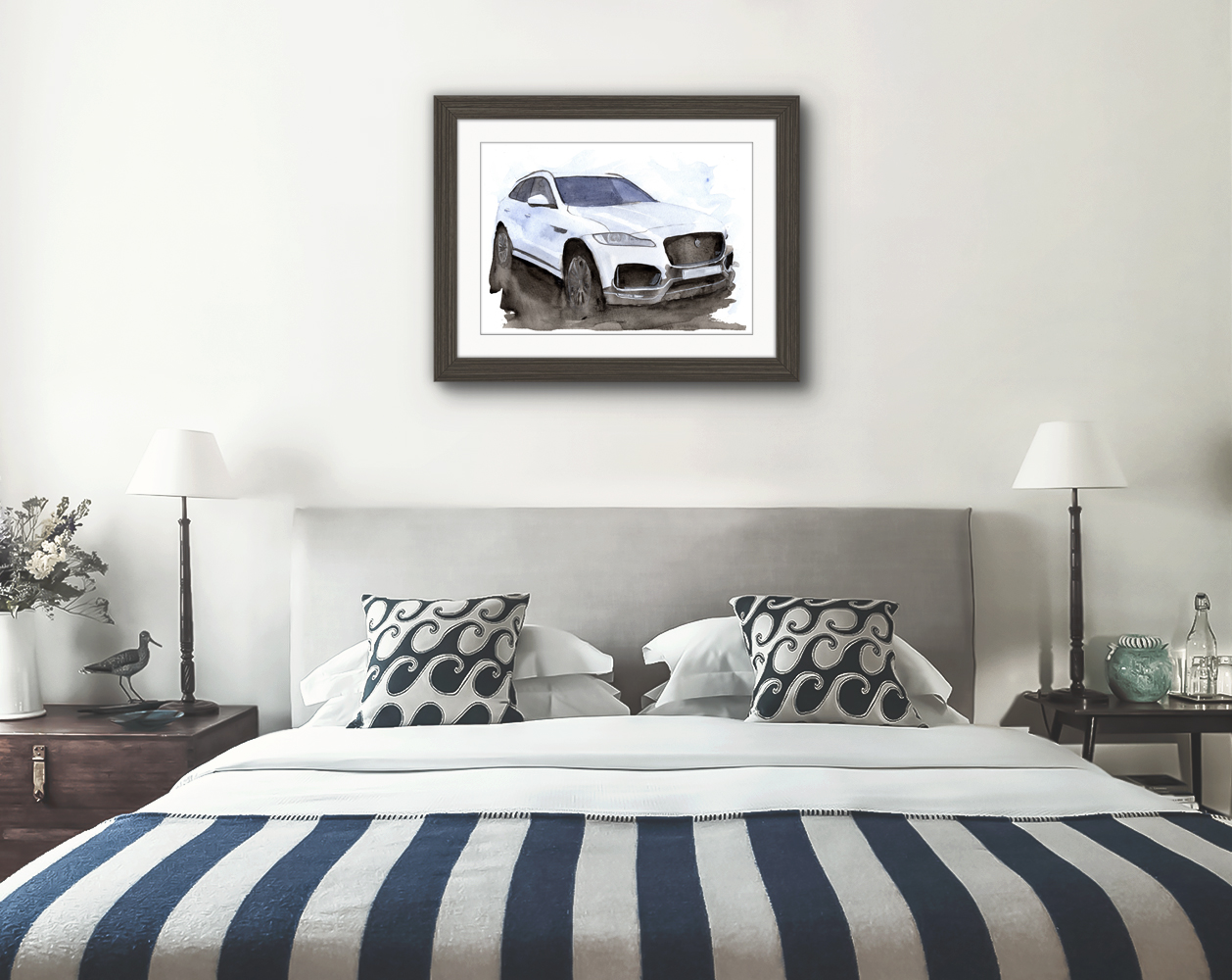 Jaguar F Pace Print. Jaguar F Pace Poster. Gifts For Him. Hand Painted Art. birthday gift