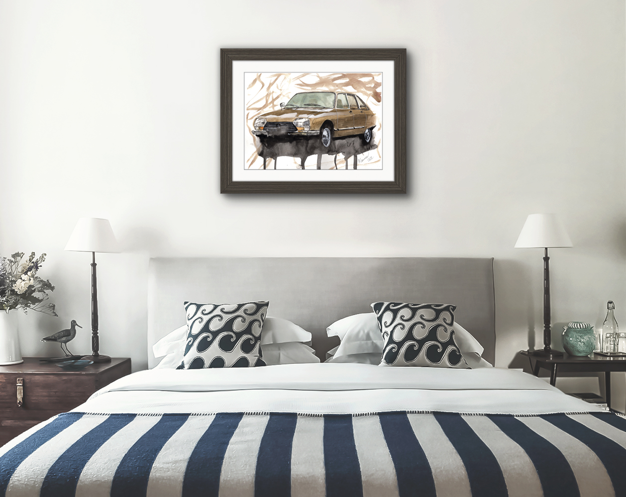 Citroen GS Print. Citroen GS Poster. Gifts For Him. Hand Painted Art. birthday gift