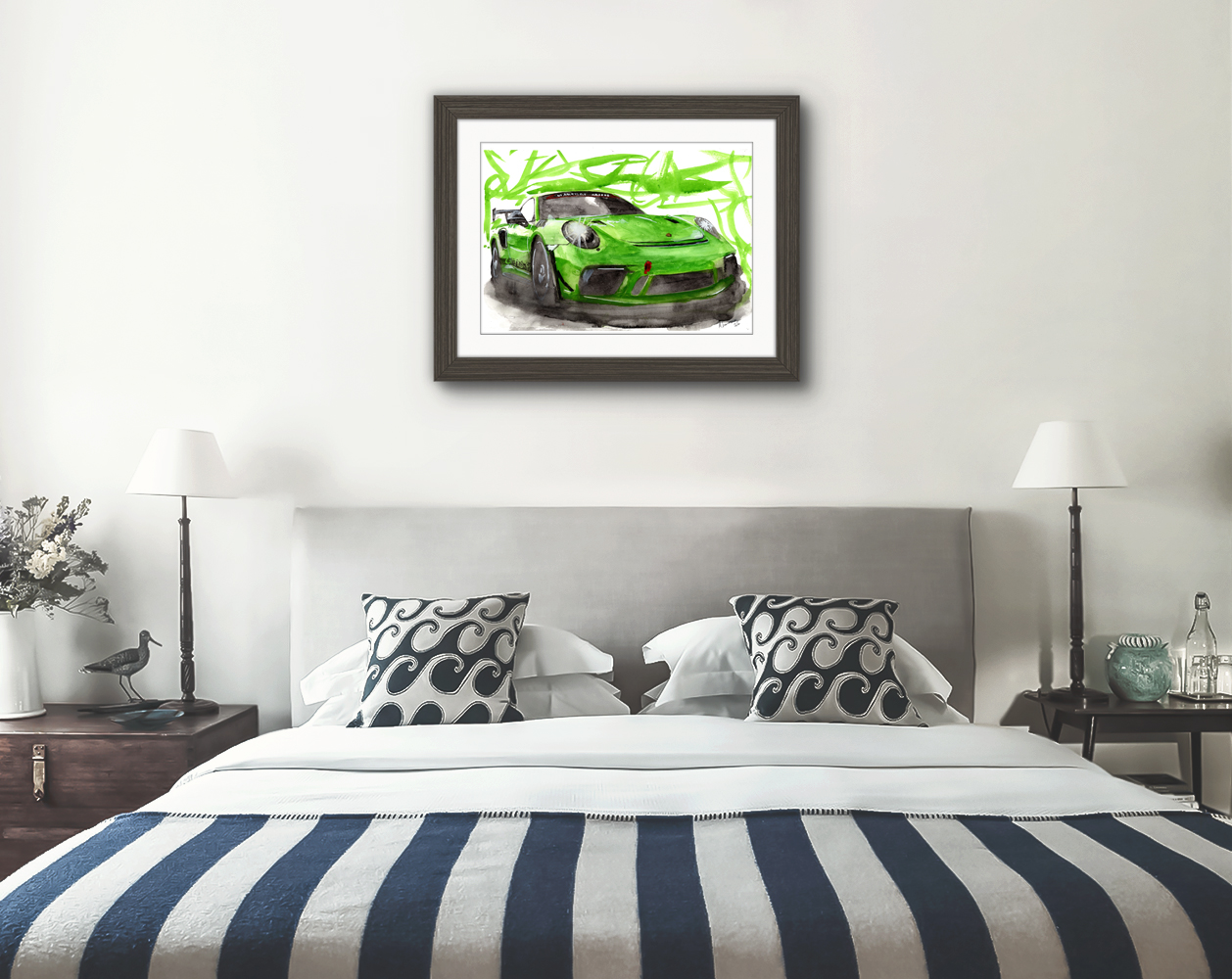 Porsche GT3 Print. Porsche GT3 Poster. Gifts For Him. Hand Painted Art. birthday gift