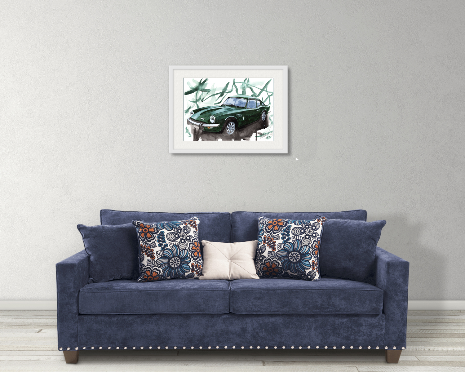 Triumph GT6 Print. Triumph GT6 Poster. Gifts For Him. Hand Painted Art. birthday gift