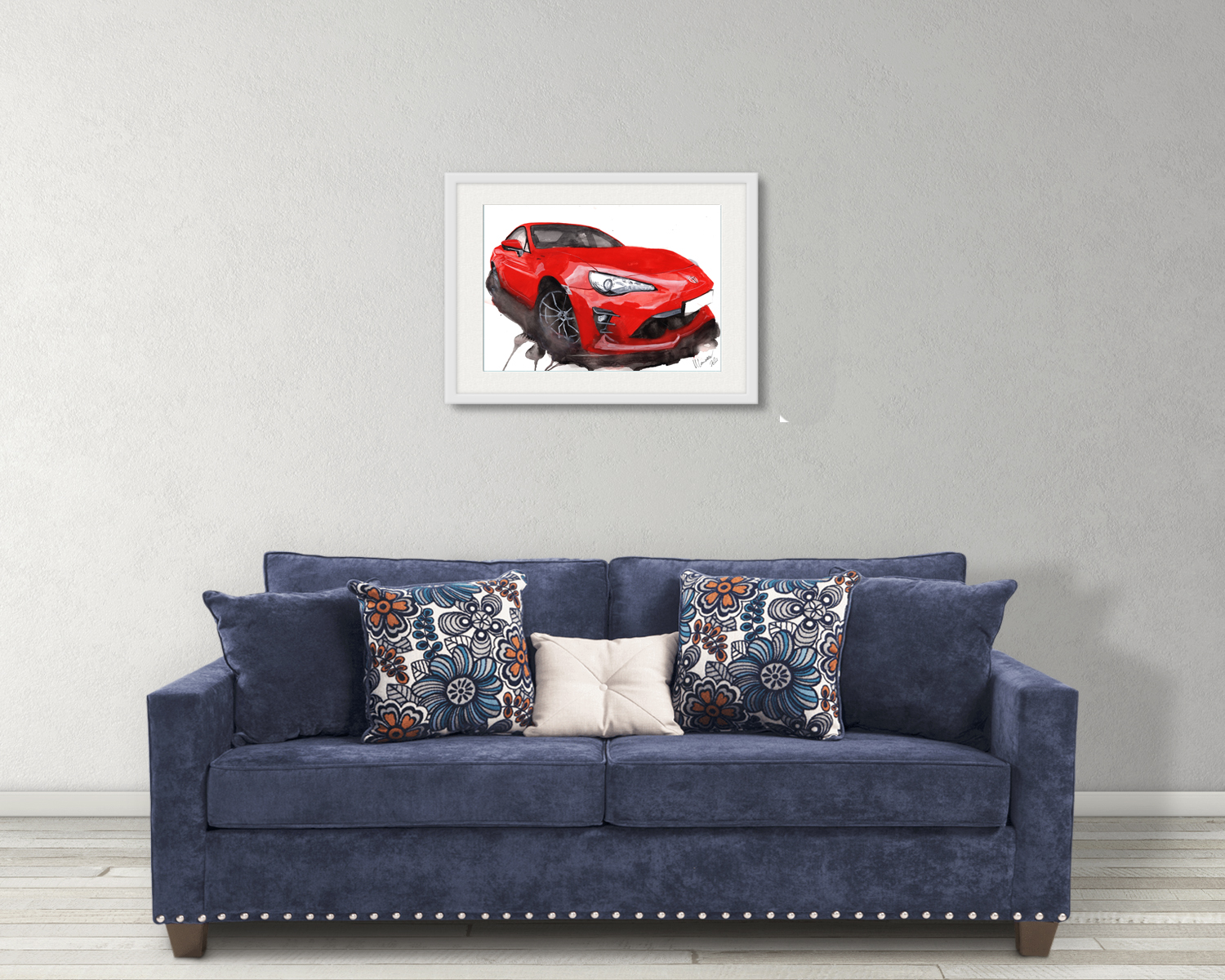 Toyota GT86 Print. Toyota GT86 Poster. Gifts For Him. Hand Painted Art. birthday gift