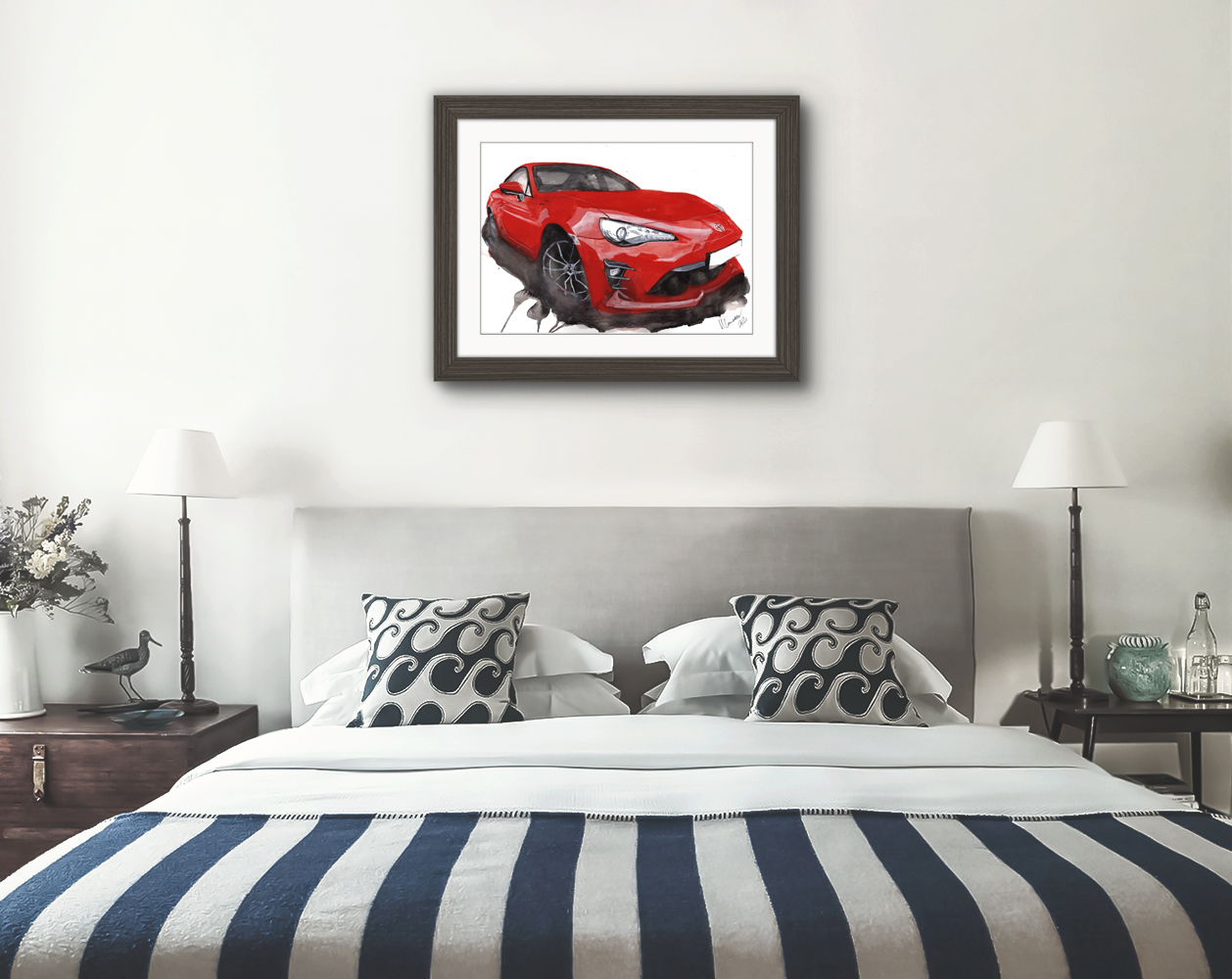 Toyota GT86 Print. Toyota GT86 Poster. Gifts For Him. Hand Painted Art. birthday gift
