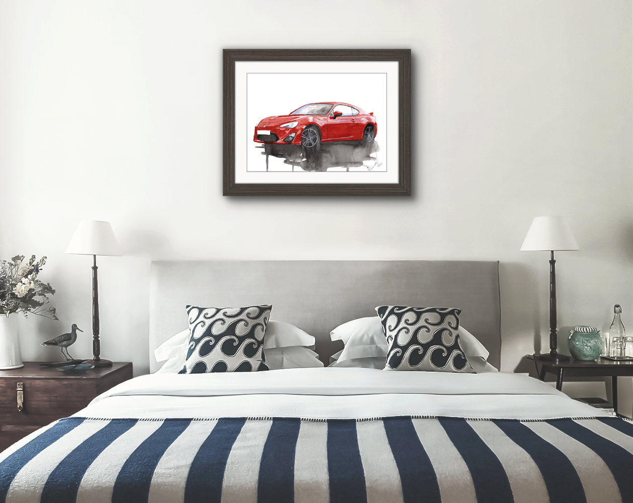 Toyota GT86 Print. Toyota GT86 Poster. Gifts For Him. Hand Painted Art. birthday gift