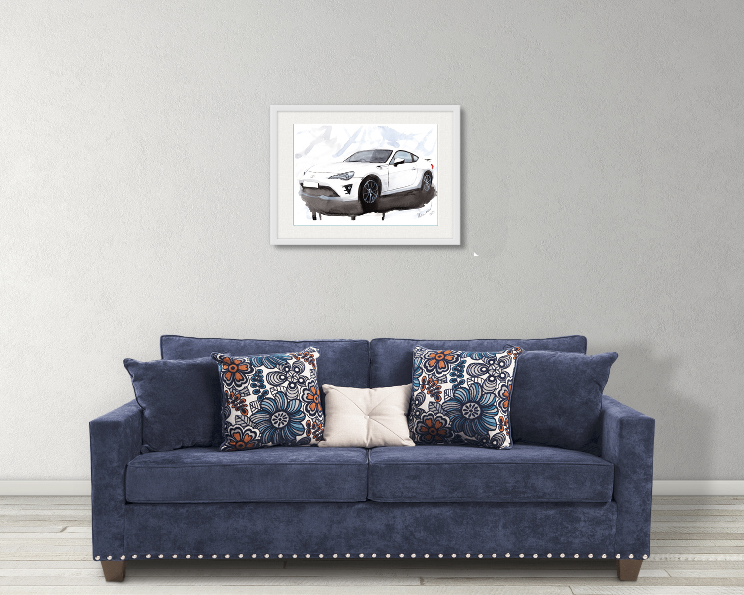 Toyota GT86 Print. Toyota GT86 Poster. Gifts For Him. Hand Painted Art. birthday gift
