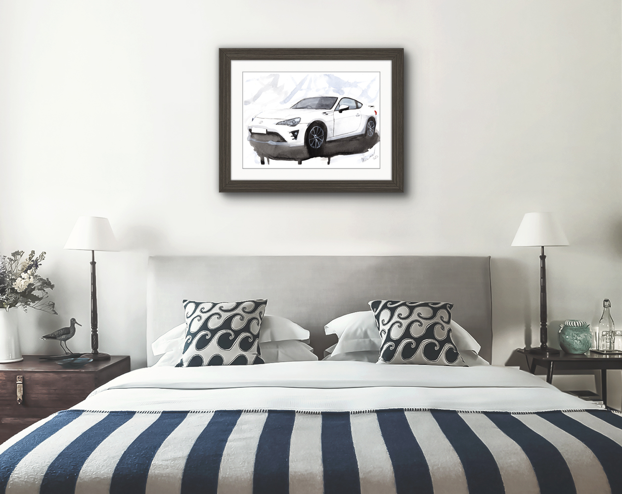 Toyota GT86 Print. Toyota GT86 Poster. Gifts For Him. Hand Painted Art. birthday gift