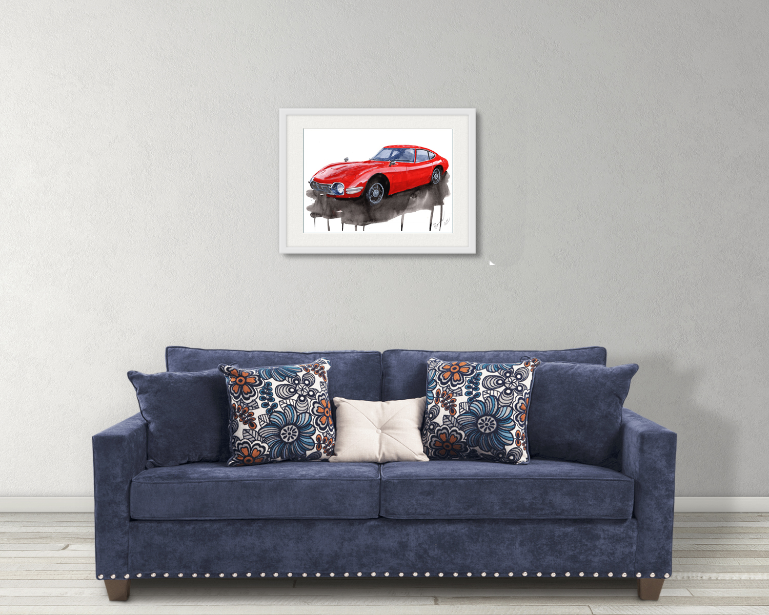 Toyota GT2000 Print. Toyota GT2000 Poster. Gifts For Him. Hand Painted Art. birthday gift