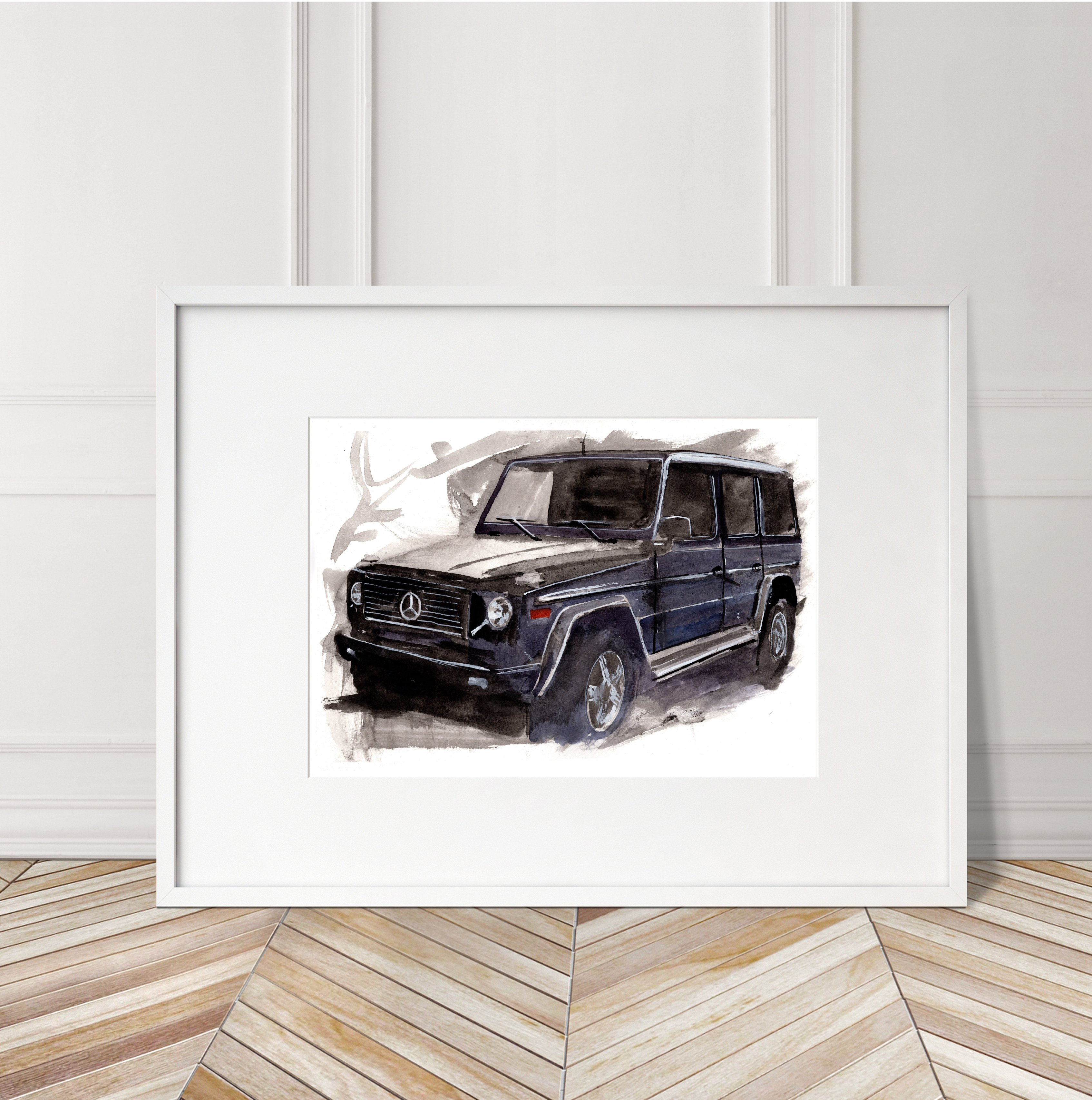 Mercedes G Wagen Print. Mercedes G Wagen Poster. Gifts For Him. Hand Painted Art. birthday gift