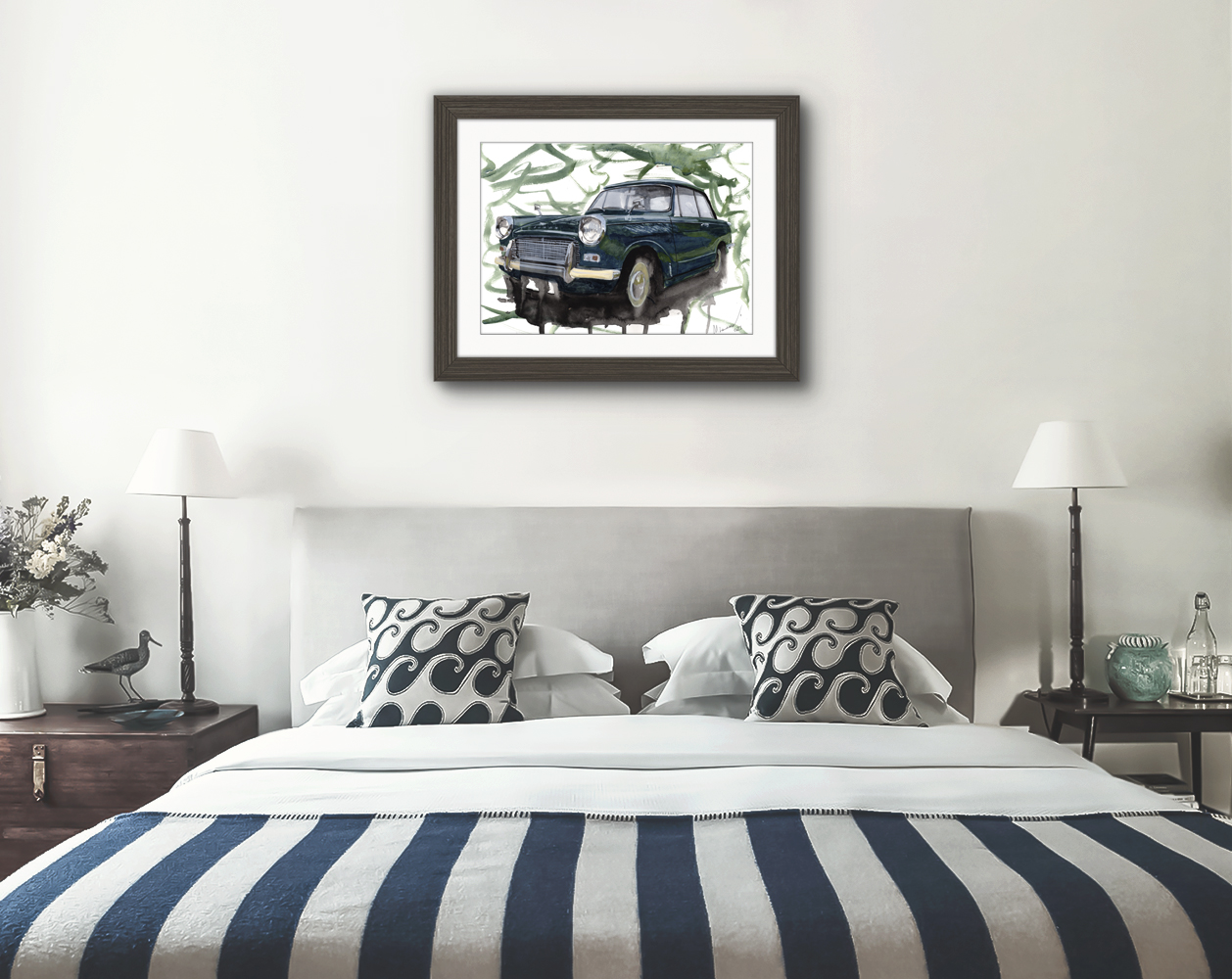 Triumph Herald Print. Triumph Herald Poster. Gifts For Him. Hand Painted Art. birthday gift