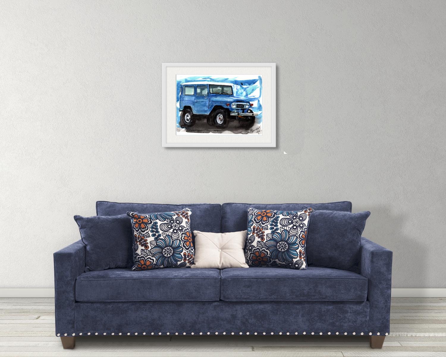 Toyota J40 Print. Toyota J40 Poster. Gifts For Him. Hand Painted Art. birthday gift