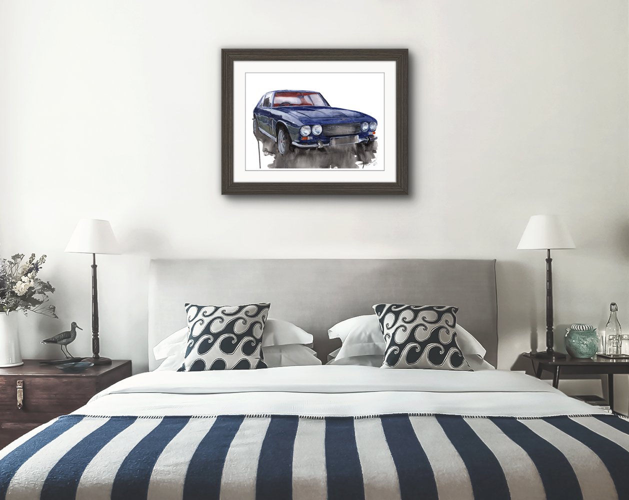 Jensen Interceptor Print. Jensen Interceptor Poster. Gifts For Him. Hand Painted Art. birthday gift