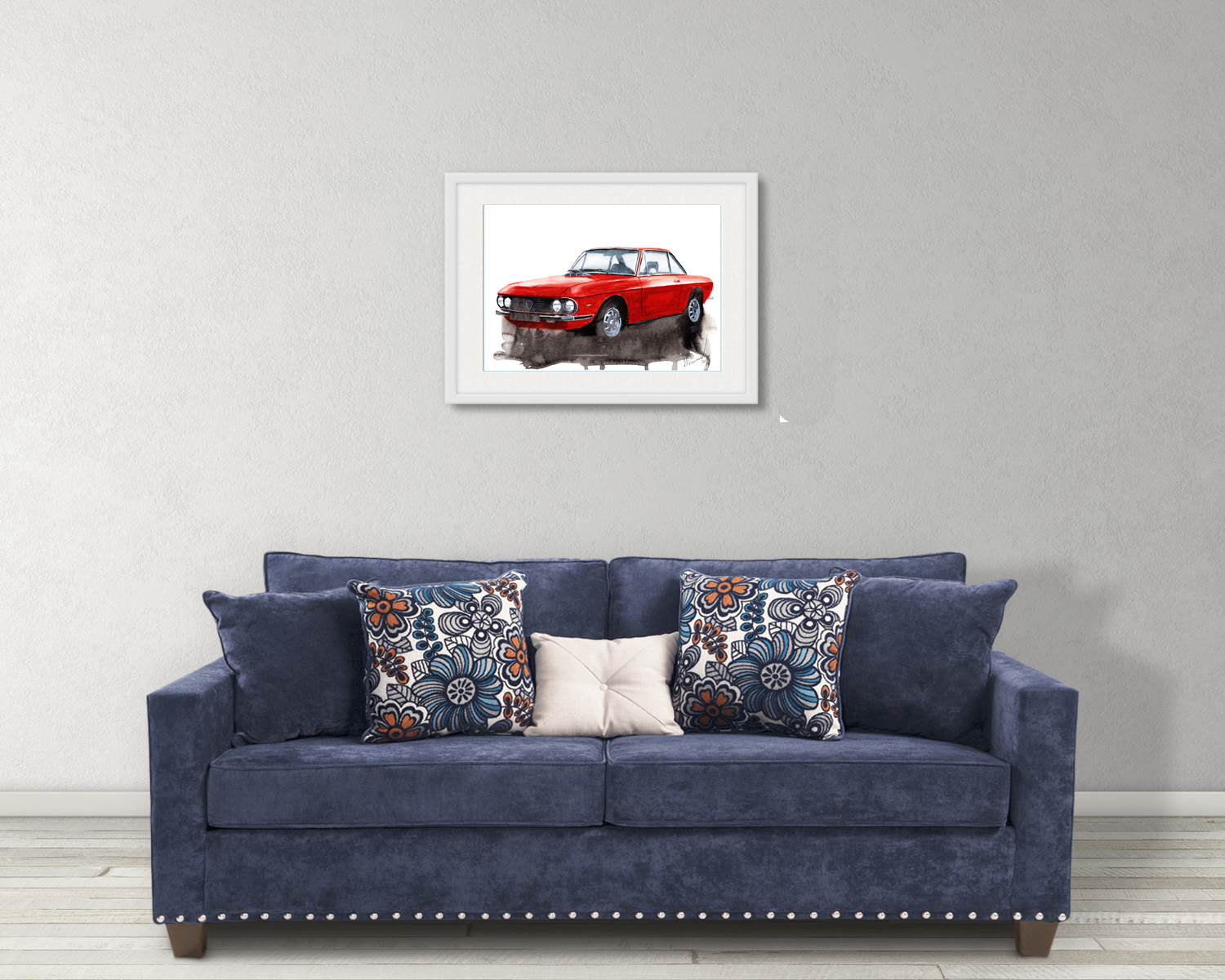 Lancia Fulvia Print. Lancia Fulvia Poster. Gifts For Him. Hand Painted Art. birthday gift