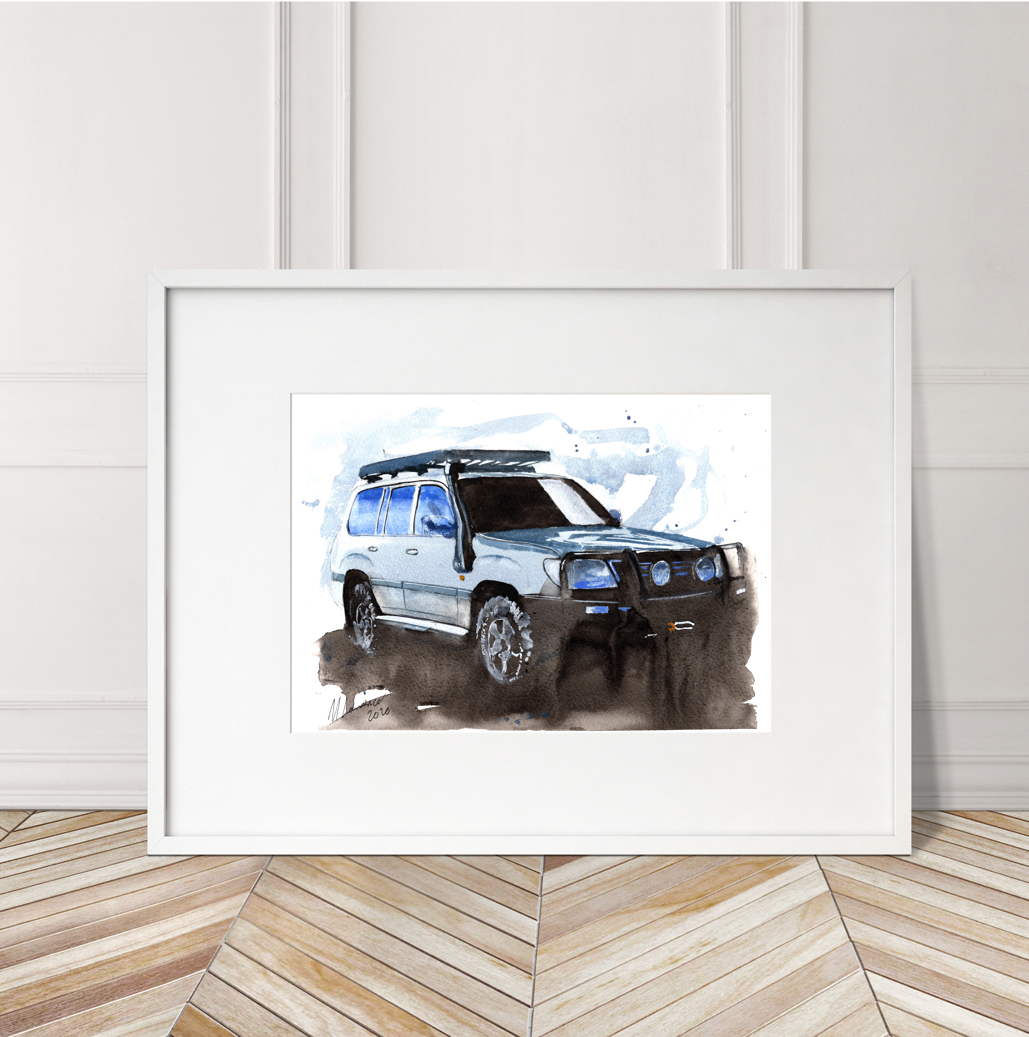 Toyota Land Cruiser Print. Toyota Land Cruiser Poster. Gifts For Him. Hand Painted Art. birthday gift