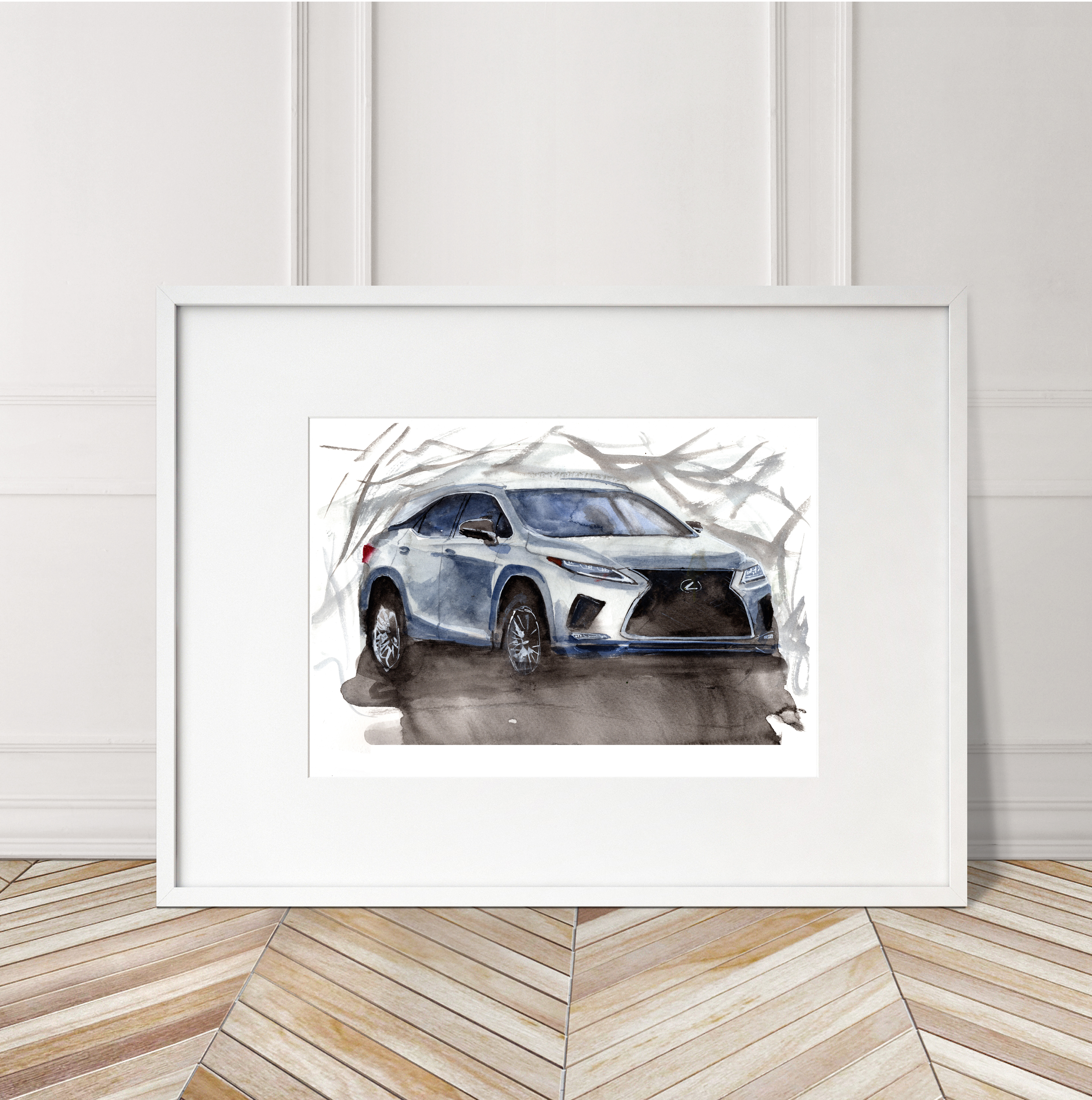 Lexus RX Print. Lexus RX Poster. Gifts For Him. Hand Painted Art. birthday gift